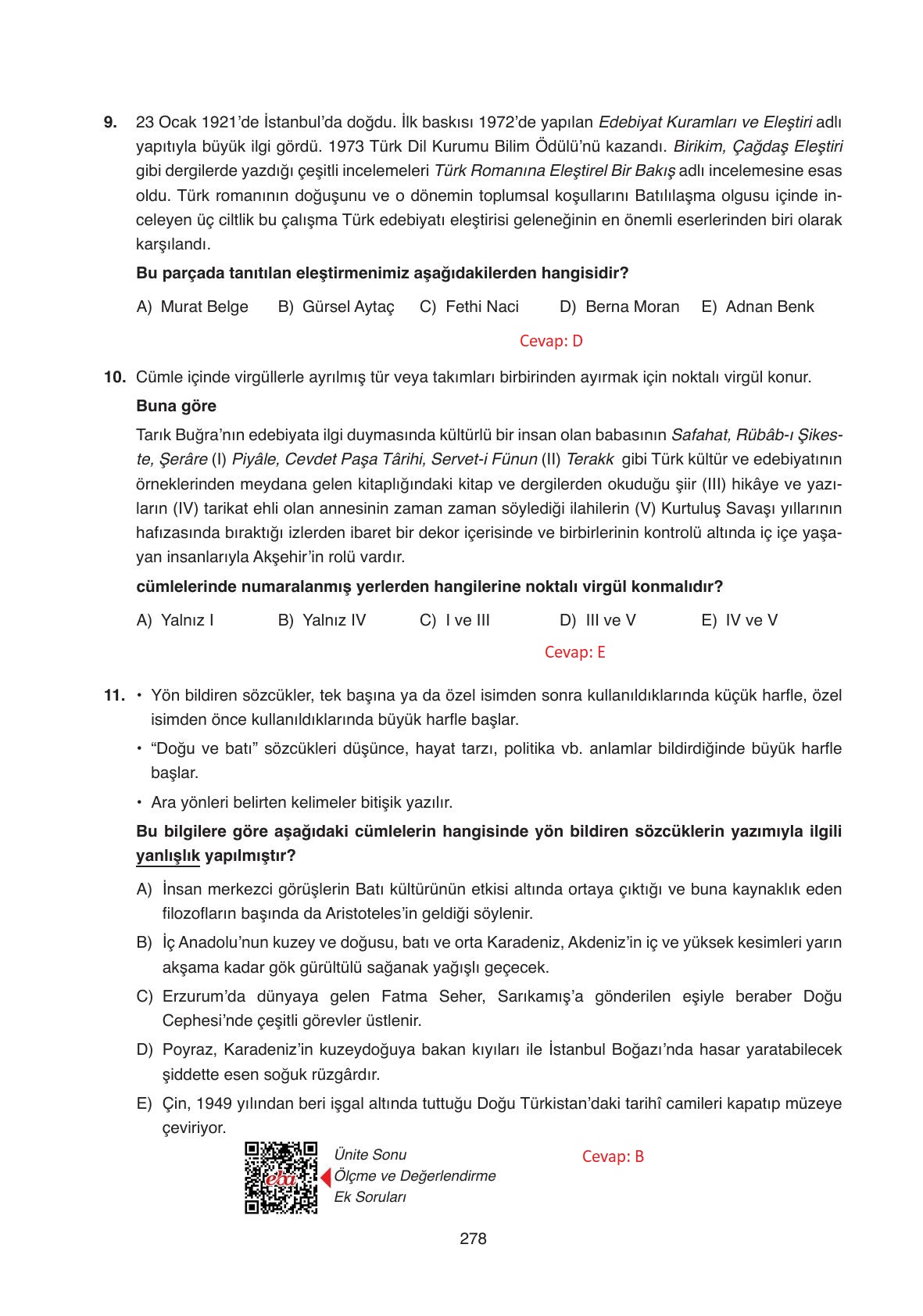 11. Sınıf Ata Yayıncılık Türk Dili Ve Edebiyatı Ders Kitabı Sayfa 278 Cevapları 11. Sınıf Ata Yayıncılık Türk Dili Ve Edebiyatı Ders Kitabı Sayfa 278 Cevapları