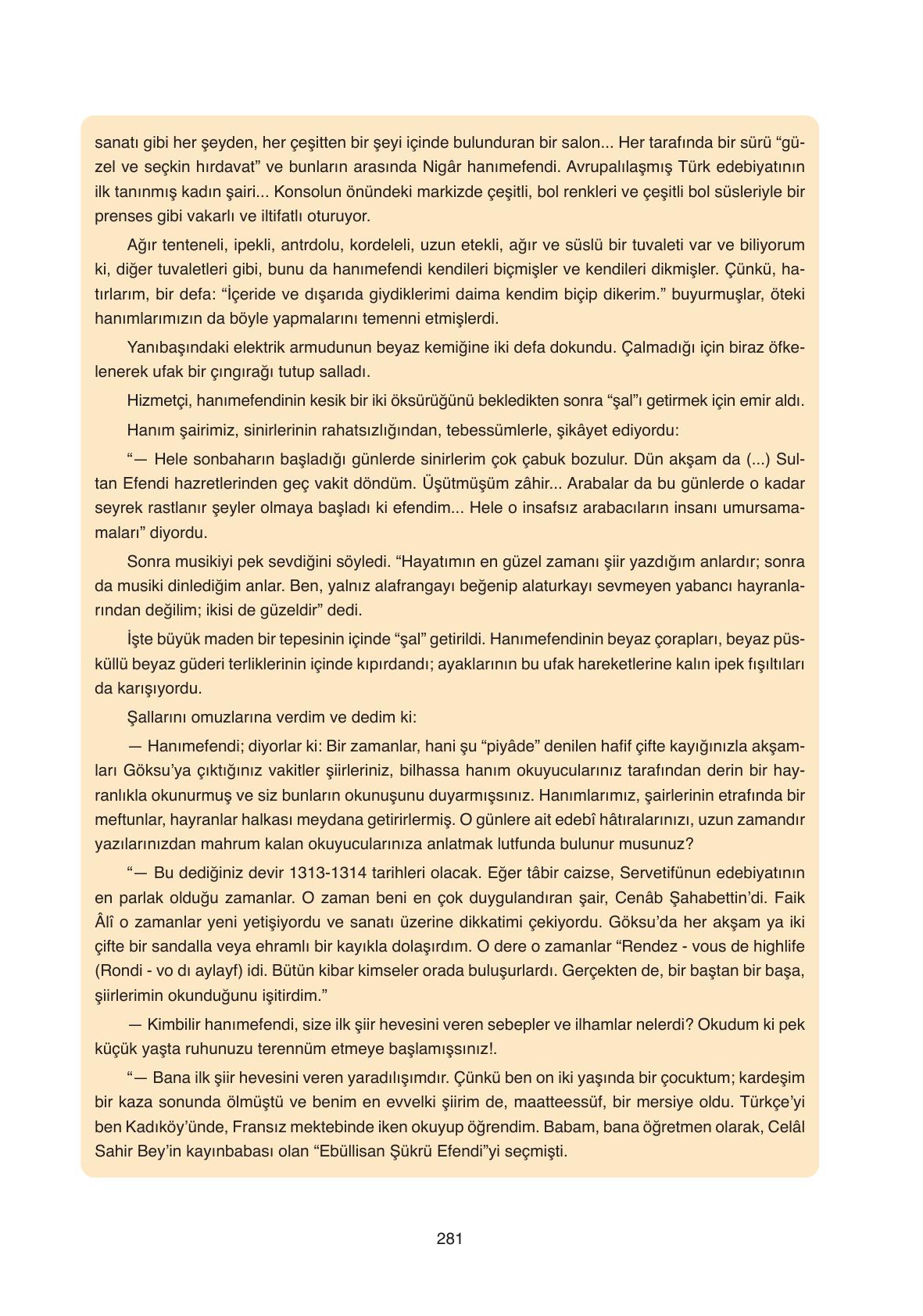 11. Sınıf Ata Yayıncılık Türk Dili Ve Edebiyatı Ders Kitabı Sayfa 281 Cevapları 11. Sınıf Ata Yayıncılık Türk Dili Ve Edebiyatı Ders Kitabı Sayfa 281 Cevapları
