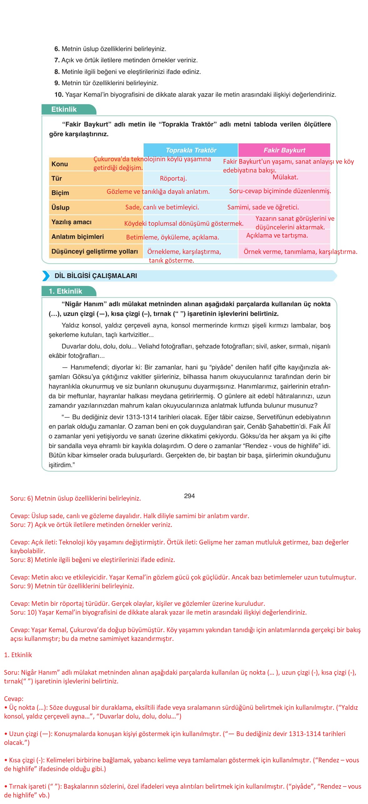 11. Sınıf Ata Yayıncılık Türk Dili Ve Edebiyatı Ders Kitabı Sayfa 294 Cevapları 11. Sınıf Ata Yayıncılık Türk Dili Ve Edebiyatı Ders Kitabı Sayfa 294 Cevapları
