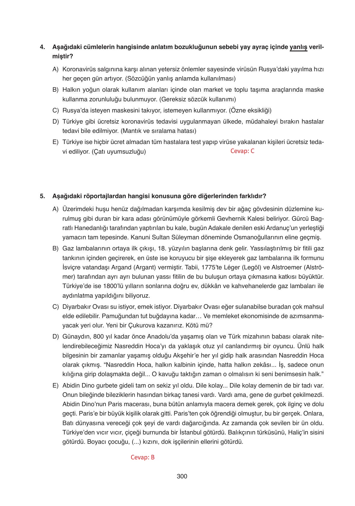 11. Sınıf Ata Yayıncılık Türk Dili Ve Edebiyatı Ders Kitabı Sayfa 300 Cevapları 11. Sınıf Ata Yayıncılık Türk Dili Ve Edebiyatı Ders Kitabı Sayfa 300 Cevapları