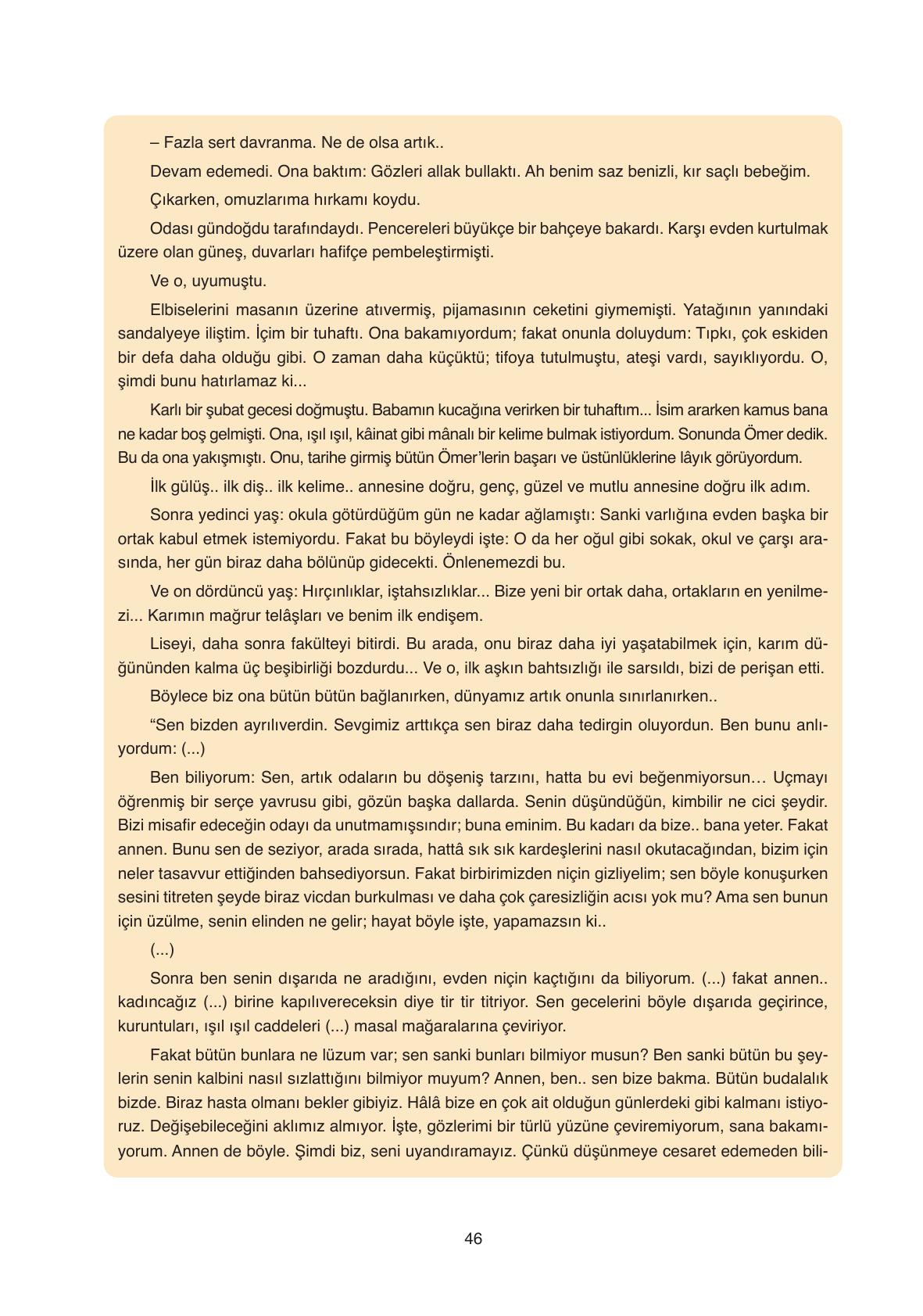 11. Sınıf Ata Yayıncılık Türk Dili Ve Edebiyatı Ders Kitabı Sayfa 46 Cevapları
