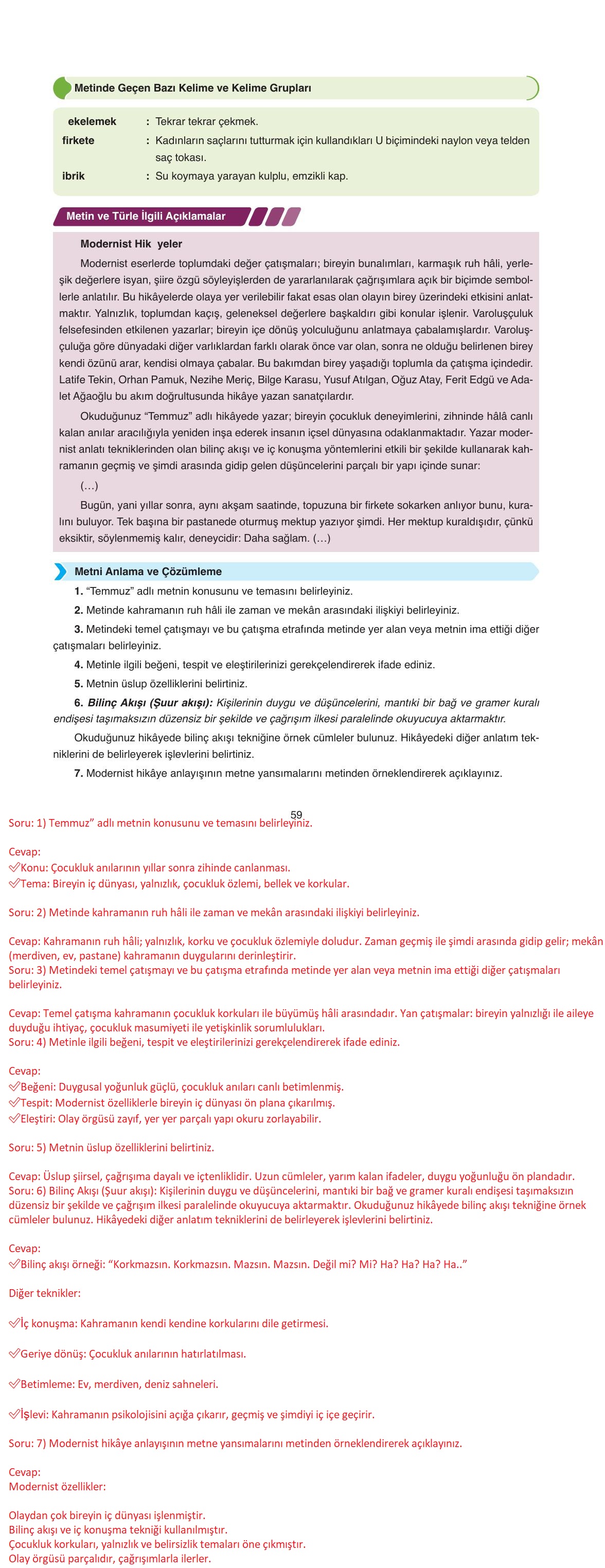 11. Sınıf Ata Yayıncılık Türk Dili Ve Edebiyatı Ders Kitabı Sayfa 59 Cevapları 11. Sınıf Ata Yayıncılık Türk Dili Ve Edebiyatı Ders Kitabı Sayfa 59 Cevapları