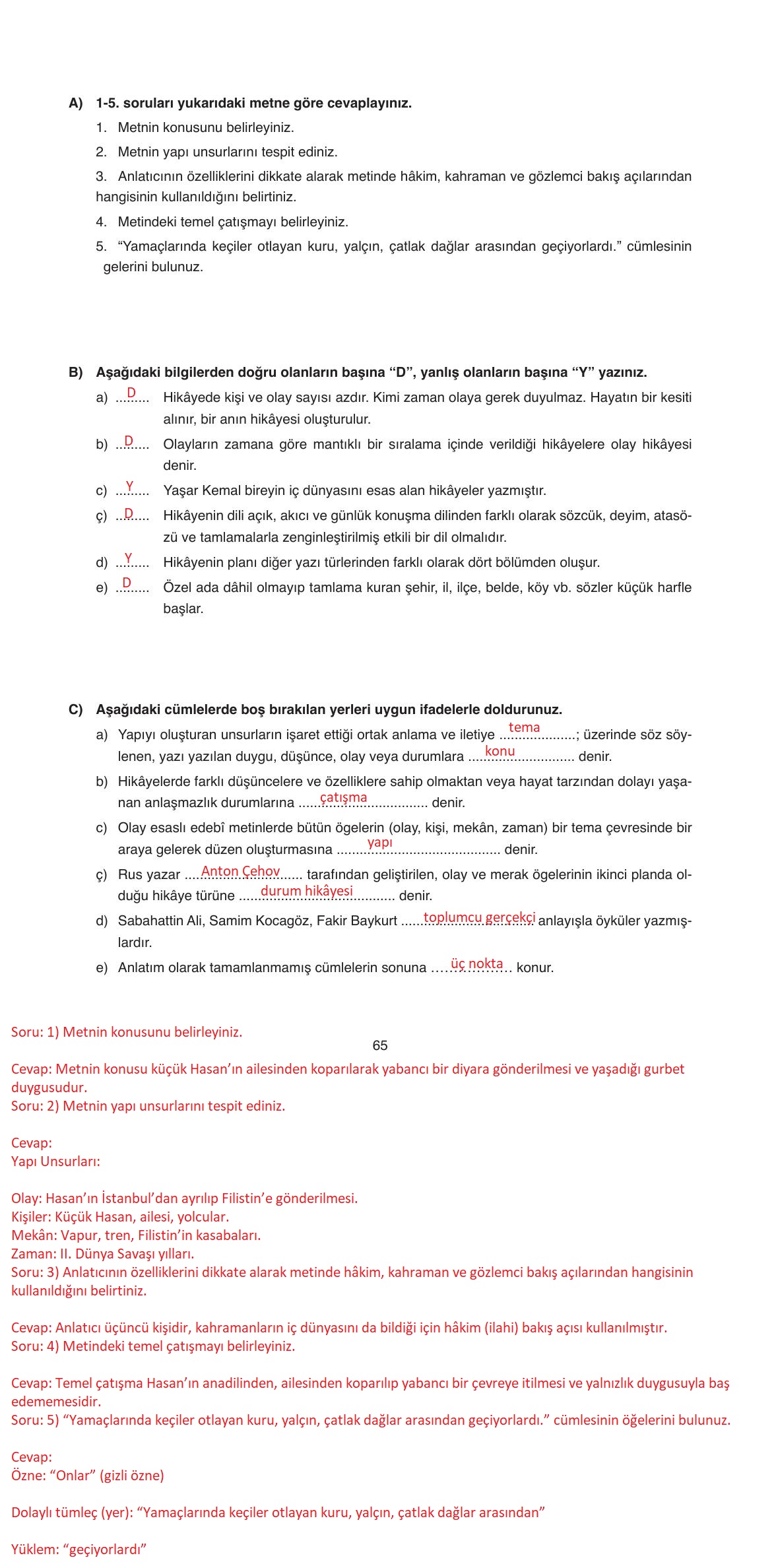 11. Sınıf Ata Yayıncılık Türk Dili Ve Edebiyatı Ders Kitabı Sayfa 65 Cevapları 11. Sınıf Ata Yayıncılık Türk Dili Ve Edebiyatı Ders Kitabı Sayfa 65 Cevapları