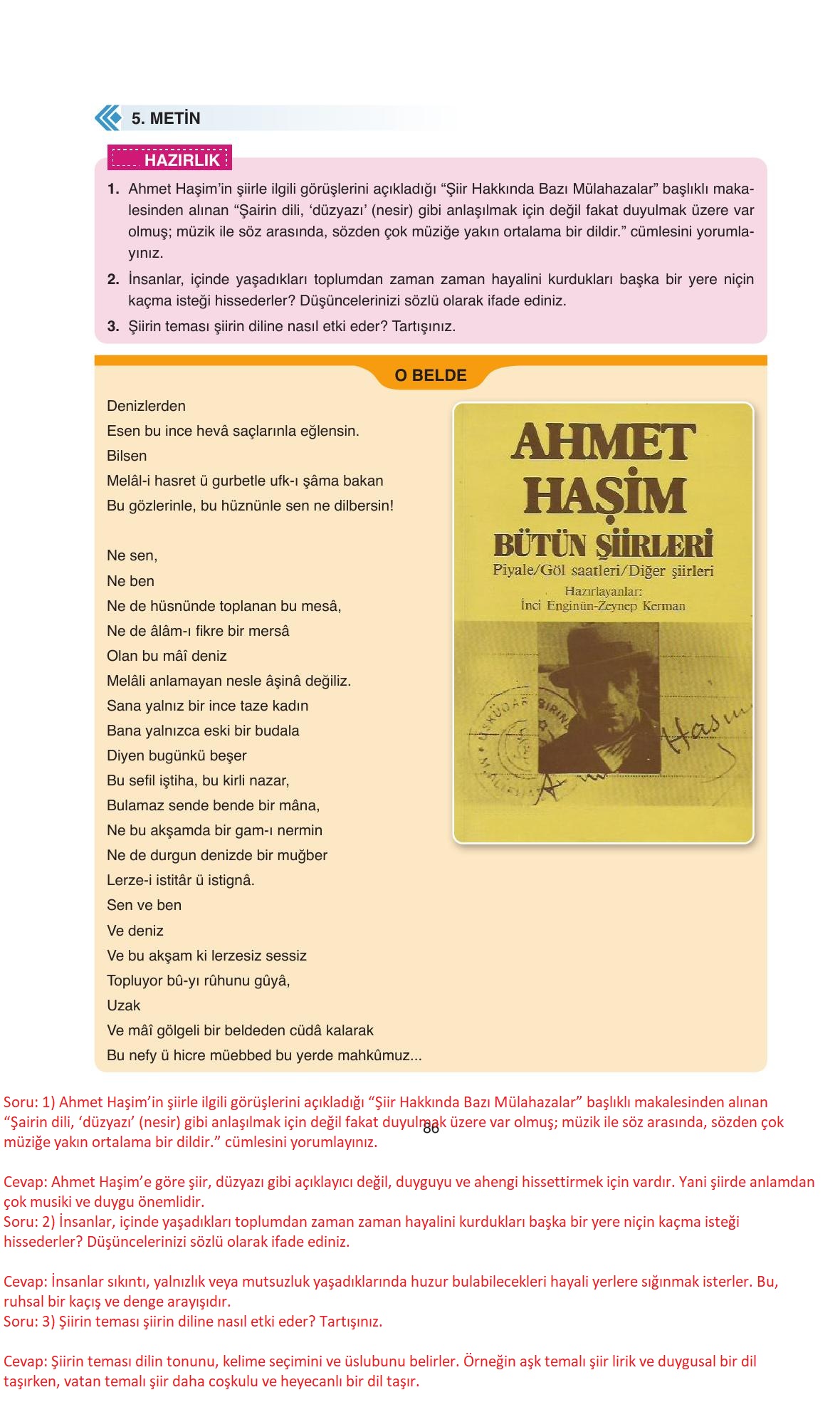 11. Sınıf Ata Yayıncılık Türk Dili Ve Edebiyatı Ders Kitabı Sayfa 86 Cevapları 11. Sınıf Ata Yayıncılık Türk Dili Ve Edebiyatı Ders Kitabı Sayfa 86 Cevapları