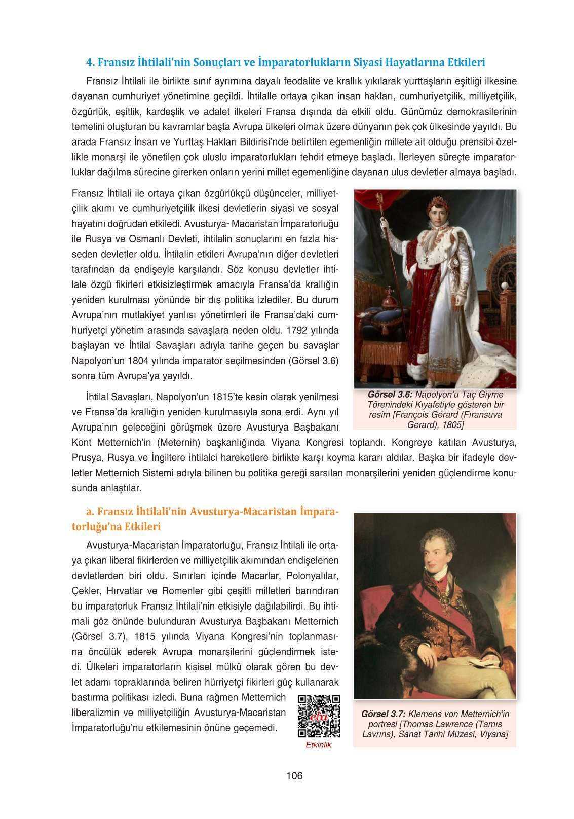 11. Sınıf Ders Destek Yayınları Tarih Ders Kitabı Sayfa 106 Cevapları