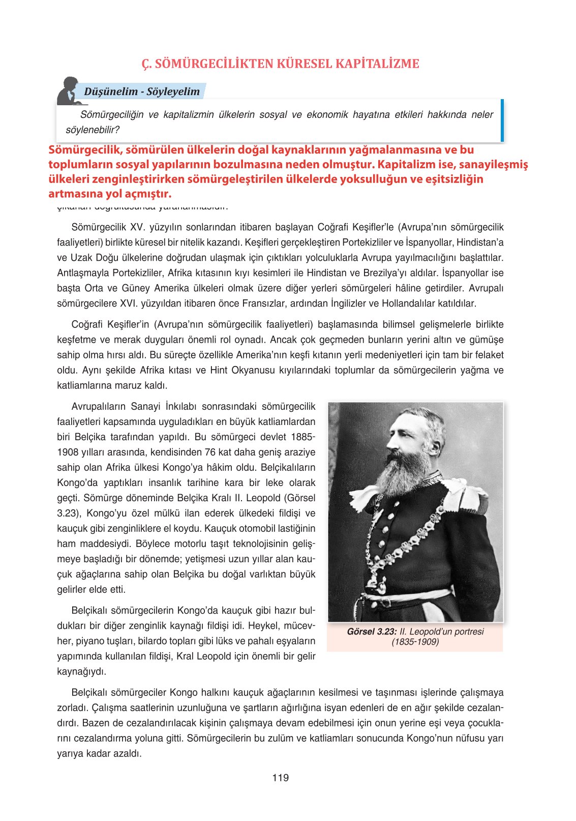 11. Sınıf Ders Destek Yayınları Tarih Ders Kitabı Sayfa 119 Cevapları