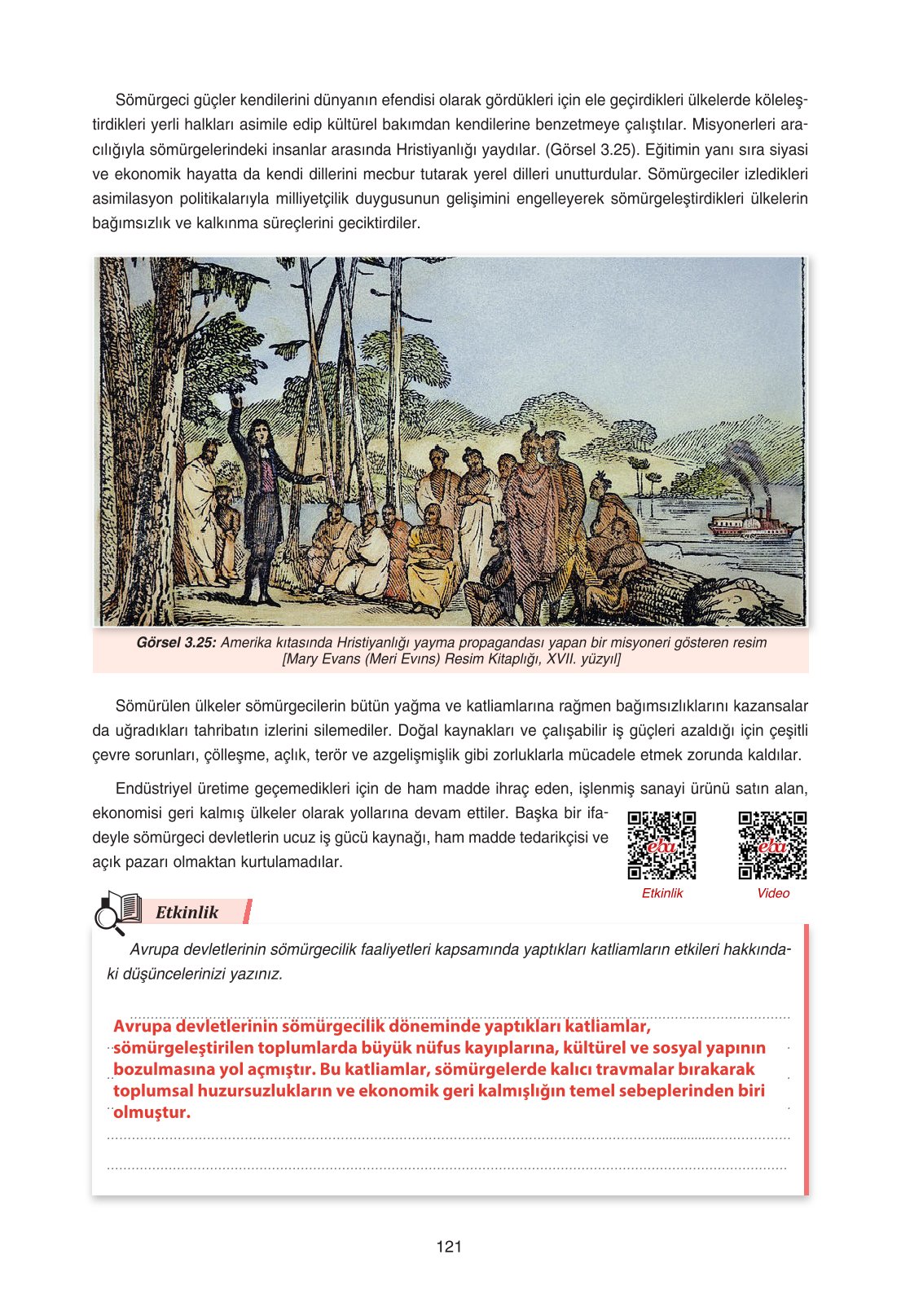 11. Sınıf Ders Destek Yayınları Tarih Ders Kitabı Sayfa 121 Cevapları