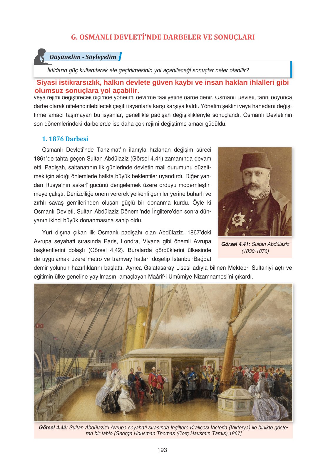 11. Sınıf Ders Destek Yayınları Tarih Ders Kitabı Sayfa 193 Cevapları