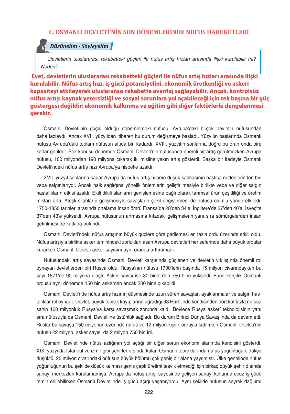 11. Sınıf Ders Destek Yayınları Tarih Ders Kitabı Sayfa 222 Cevapları