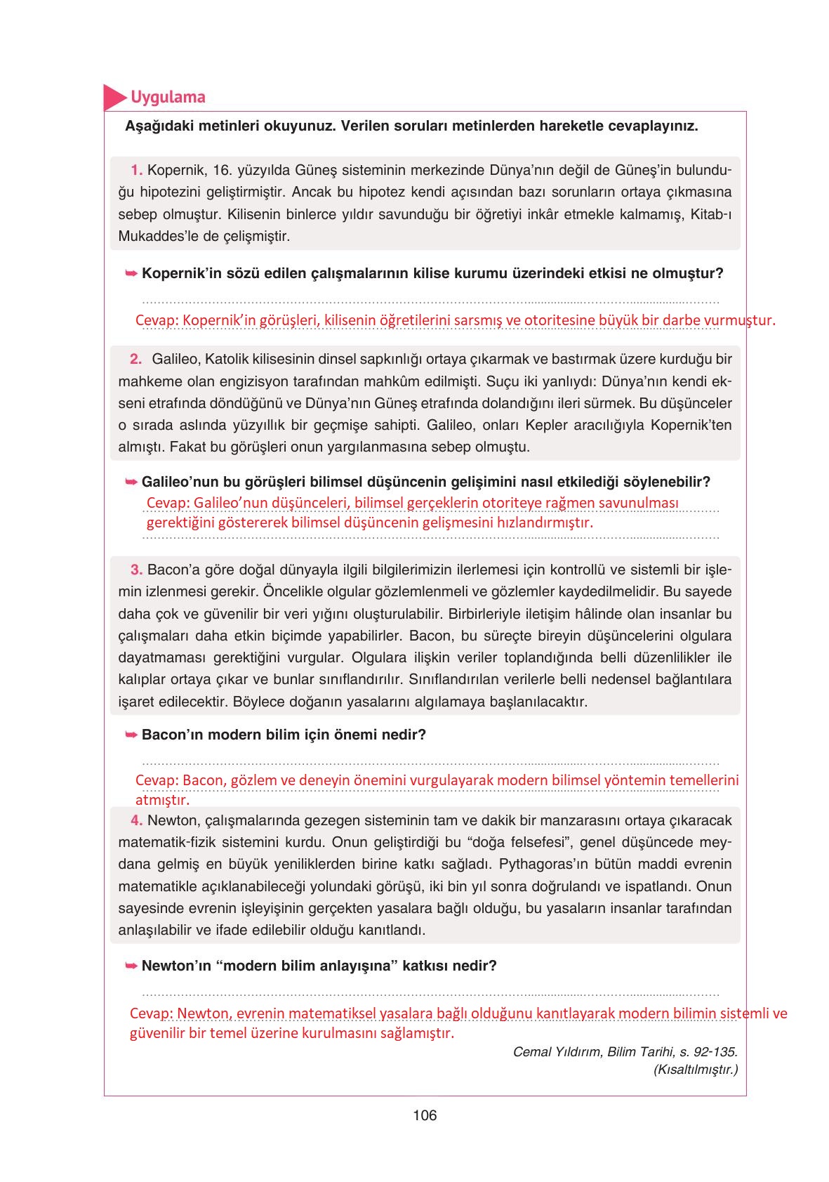 11. Sınıf Hisar Yayıncılık Felsefe Ders Kitabı Sayfa 107 Cevapları