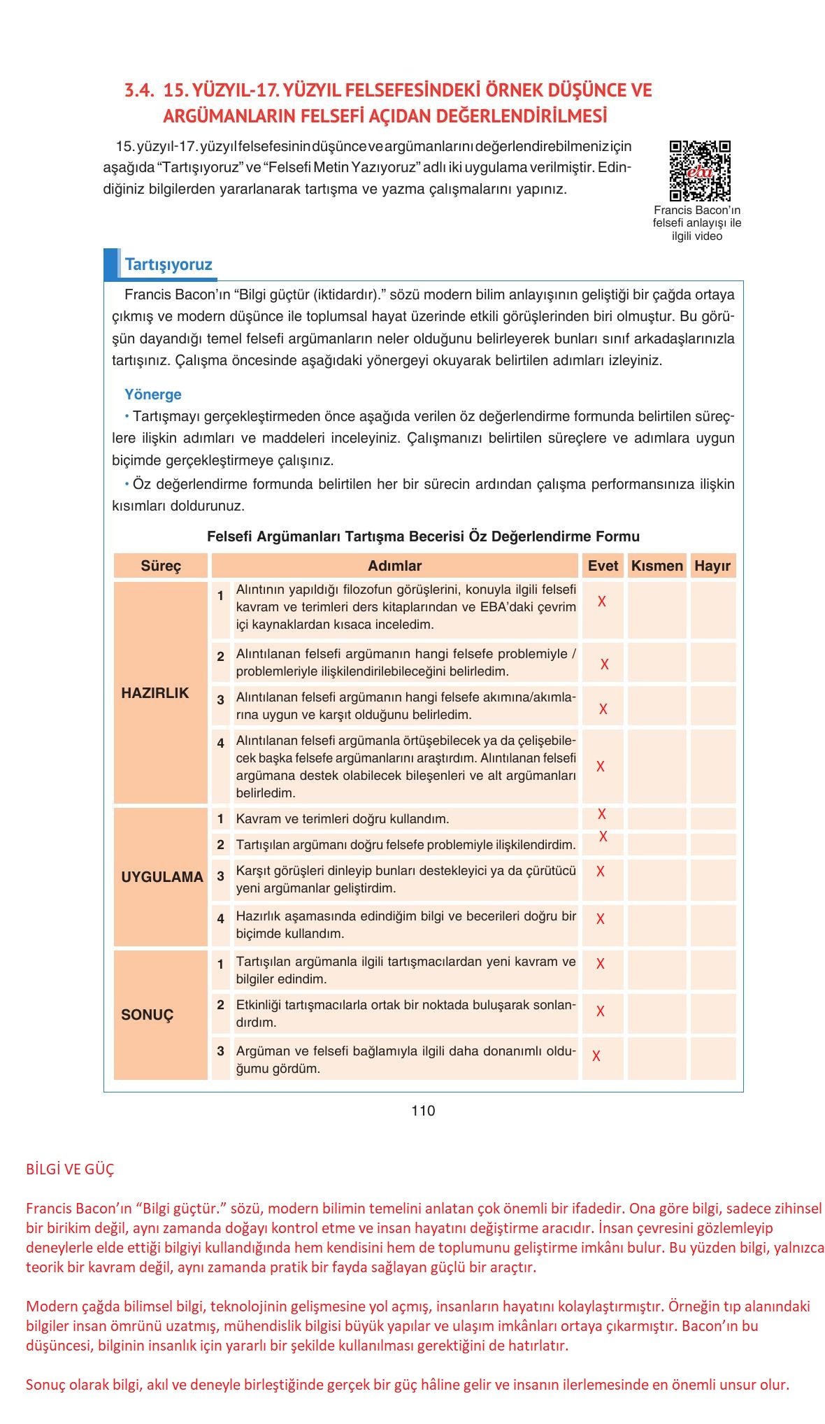 11. Sınıf Hisar Yayıncılık Felsefe Ders Kitabı Sayfa 111 Cevapları