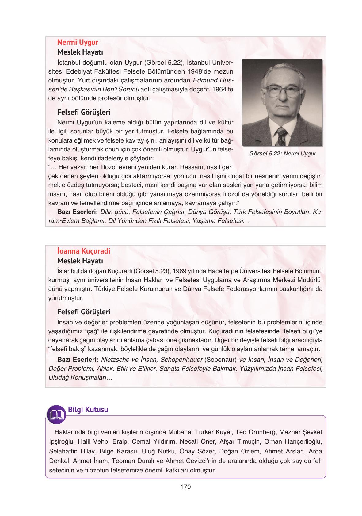 11. Sınıf Hisar Yayıncılık Felsefe Ders Kitabı Sayfa 171 Cevapları