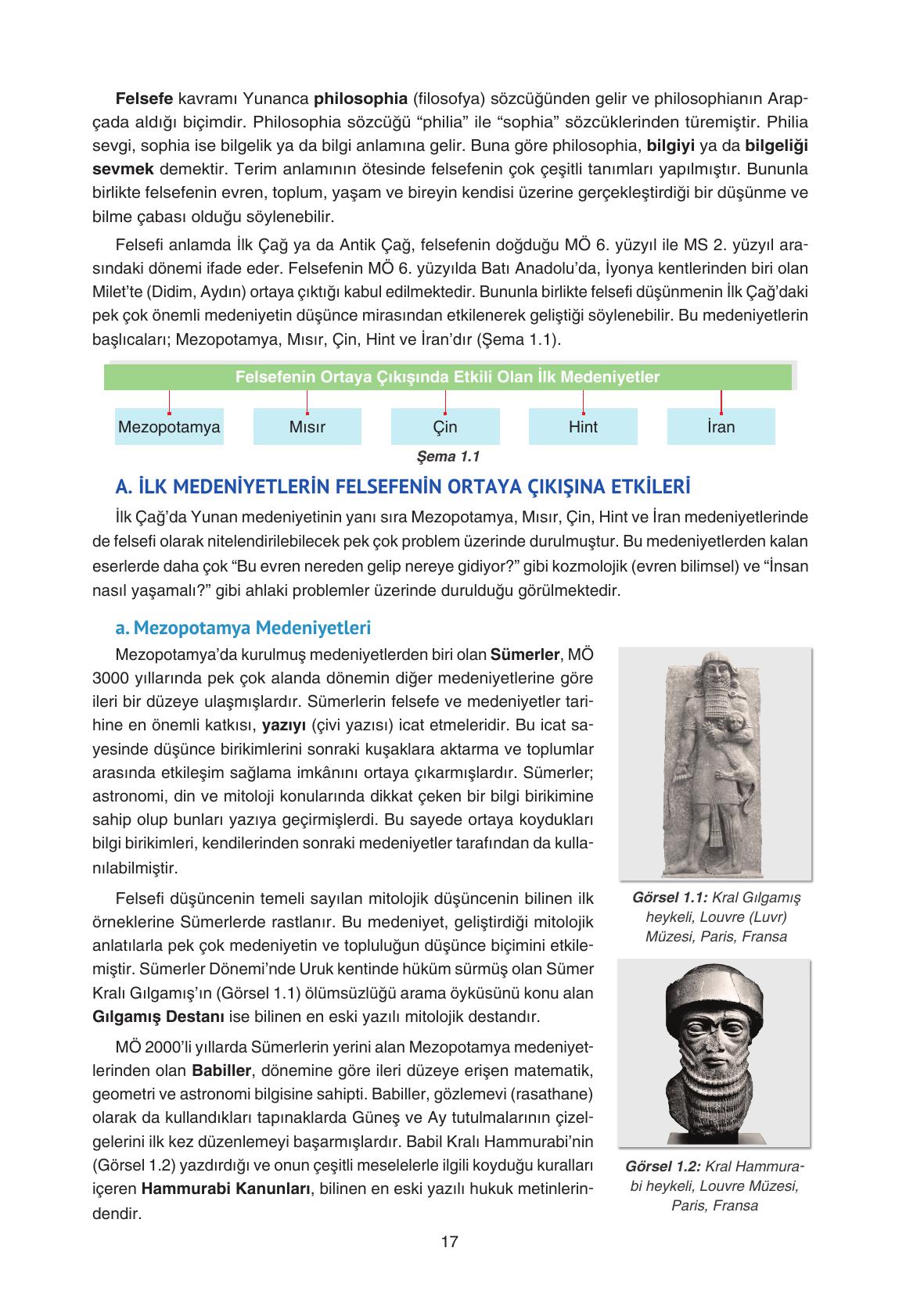 11. Sınıf Hisar Yayıncılık Felsefe Ders Kitabı Sayfa 18 Cevapları