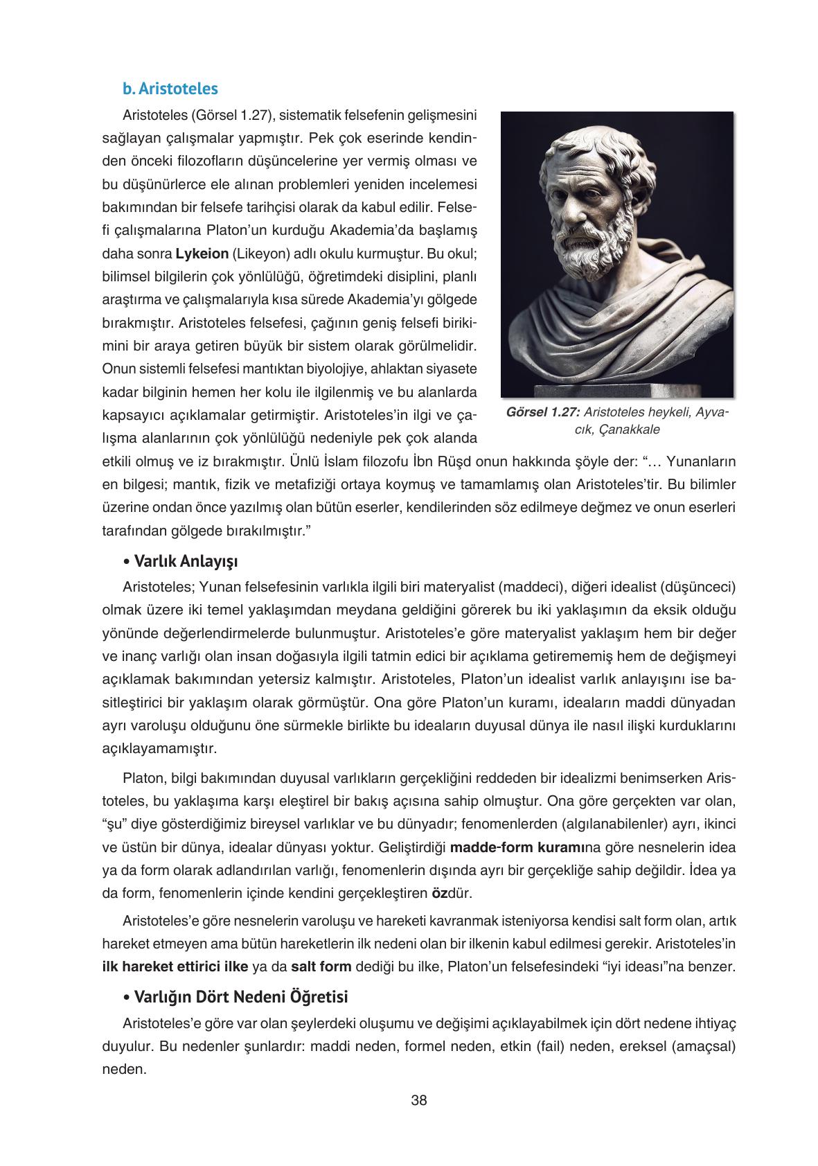 11. Sınıf Hisar Yayıncılık Felsefe Ders Kitabı Sayfa 39 Cevapları