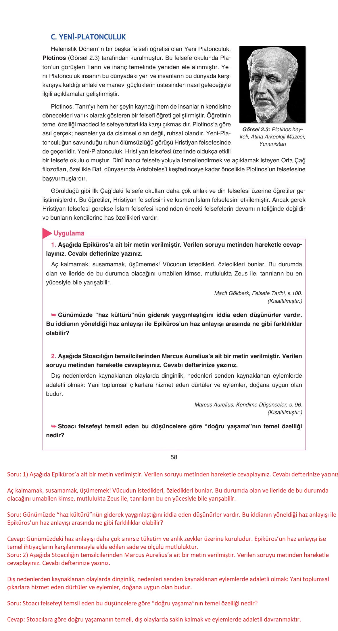 11. Sınıf Hisar Yayıncılık Felsefe Ders Kitabı Sayfa 59 Cevapları