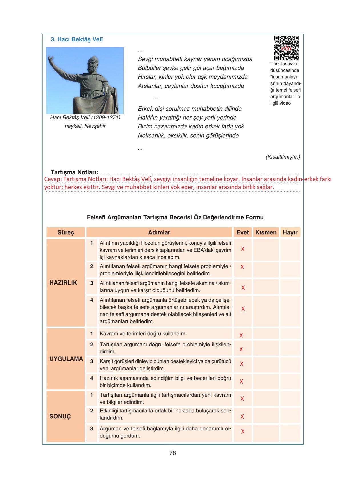 11. Sınıf Hisar Yayıncılık Felsefe Ders Kitabı Sayfa 79 Cevapları