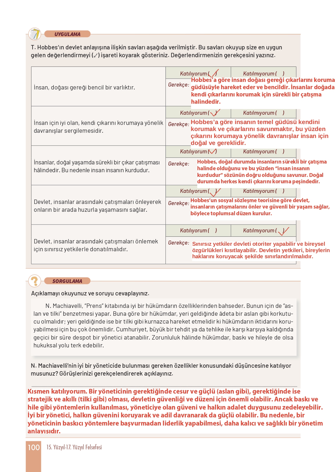 11. Sınıf Meb Yayınları Felsefe Ders Kitabı Sayfa 100 Cevapları