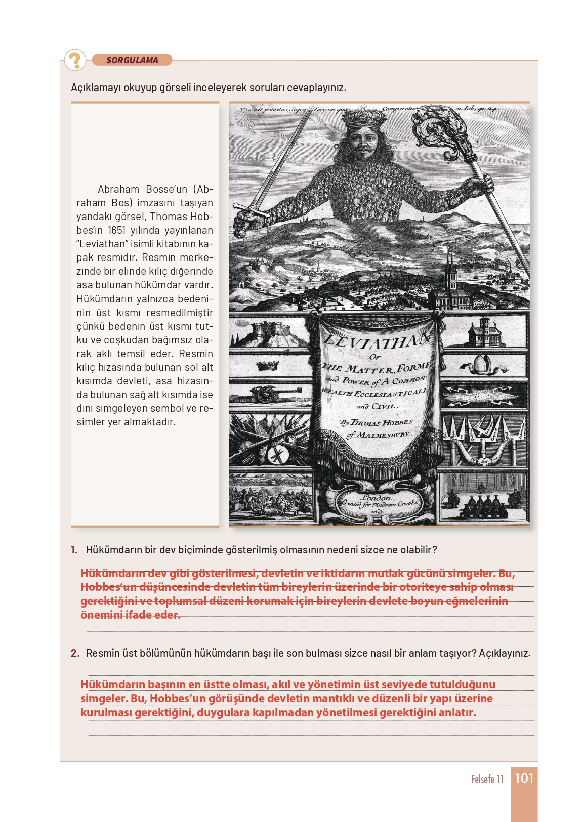 11. Sınıf Meb Yayınları Felsefe Ders Kitabı Sayfa 101 Cevapları