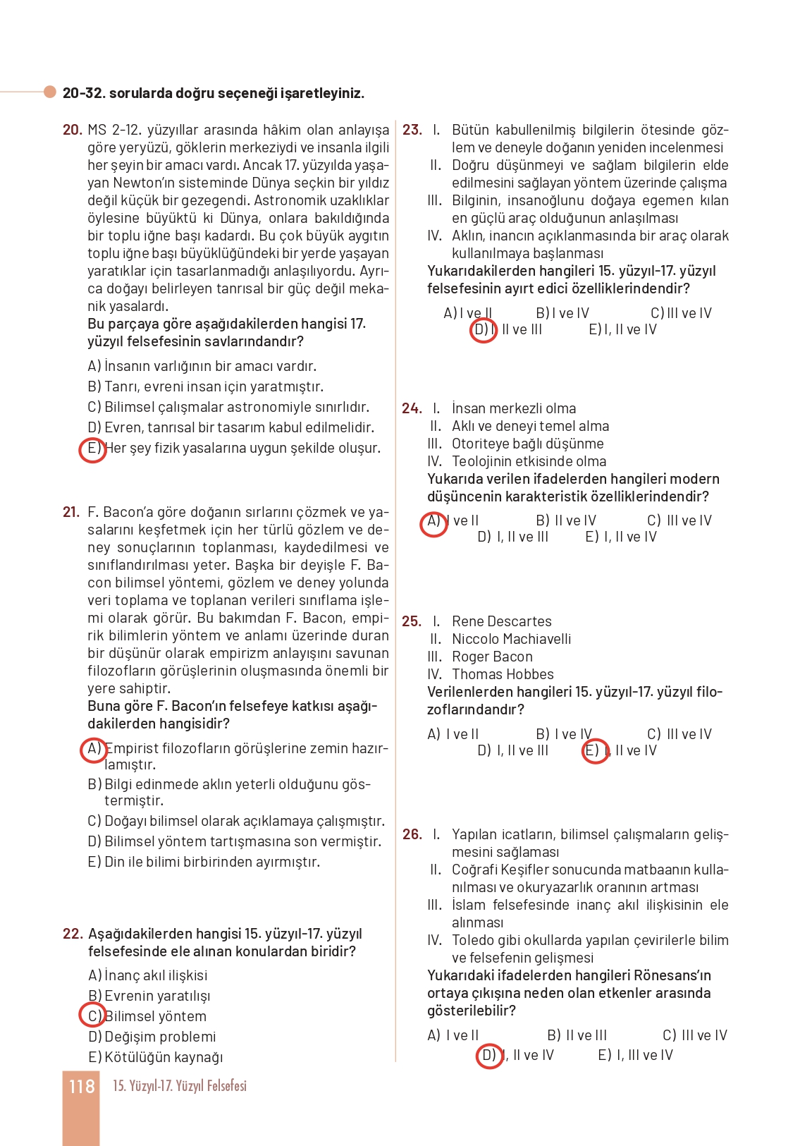 11. Sınıf Meb Yayınları Felsefe Ders Kitabı Sayfa 118 Cevapları