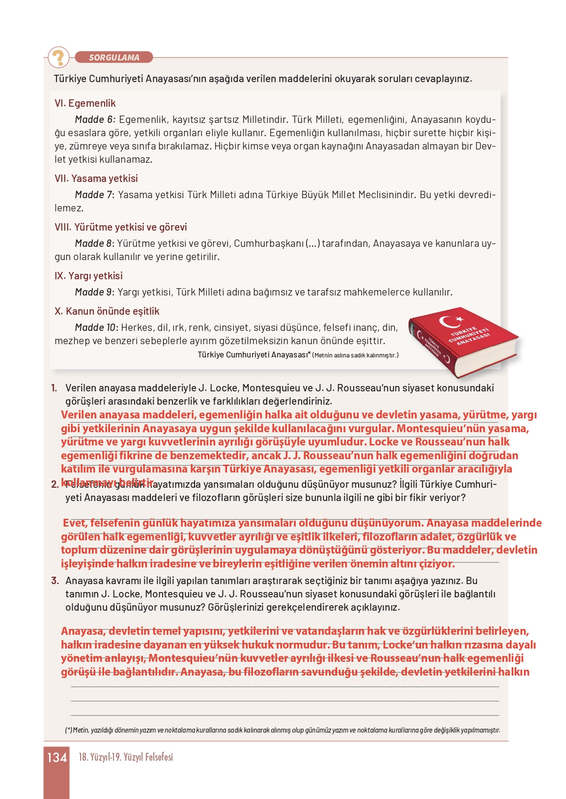 11. Sınıf Meb Yayınları Felsefe Ders Kitabı Sayfa 134 Cevapları