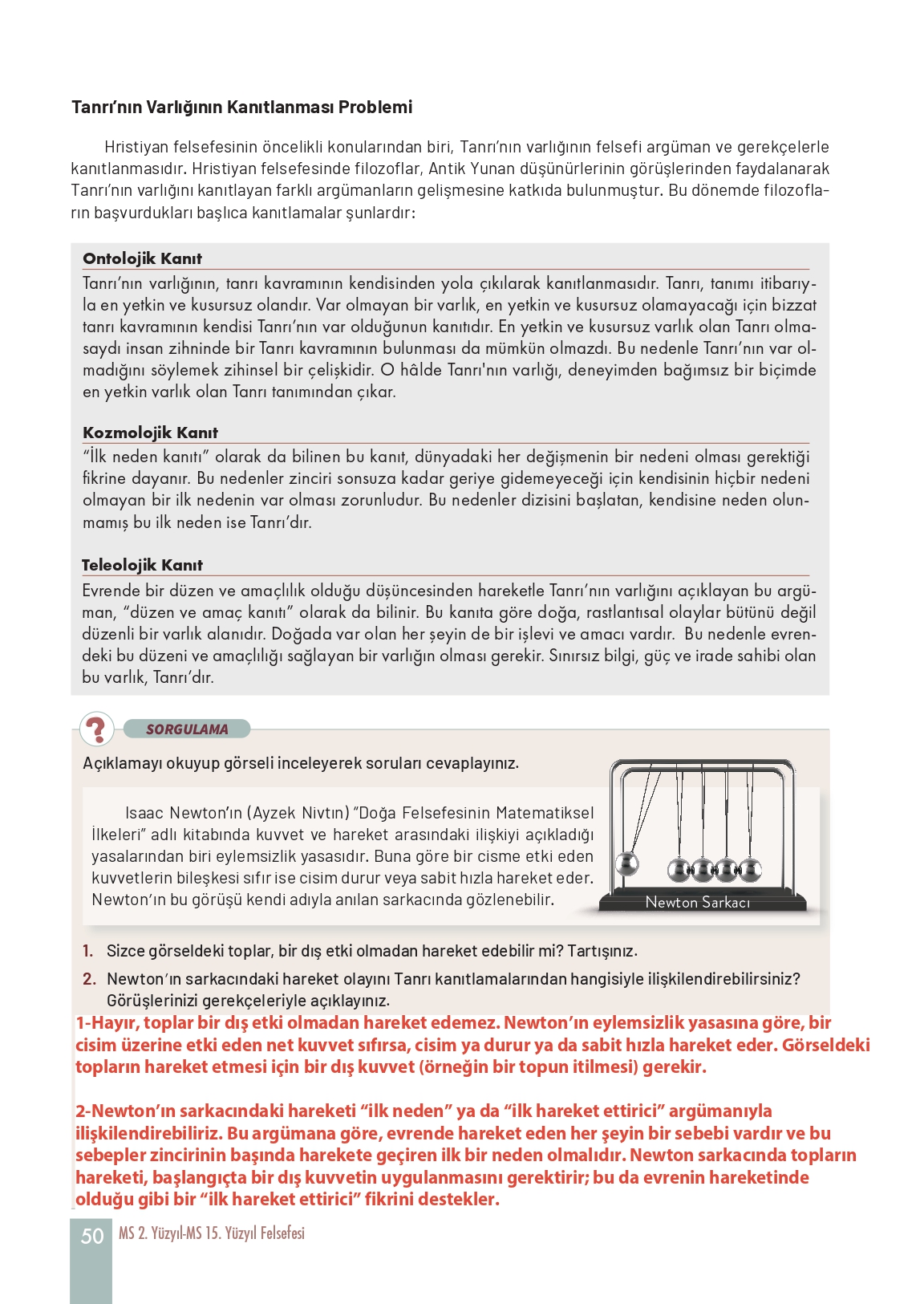 11. Sınıf Meb Yayınları Felsefe Ders Kitabı Sayfa 50 Cevapları