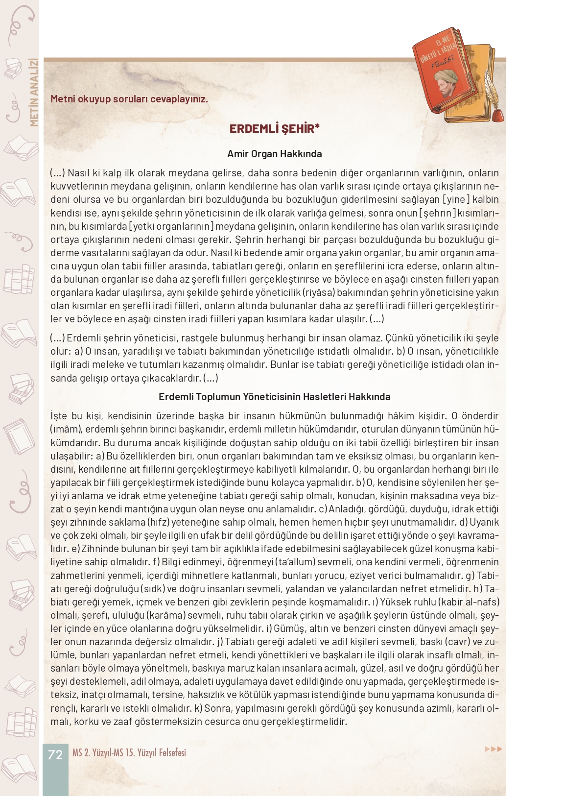 11. Sınıf Meb Yayınları Felsefe Ders Kitabı Sayfa 72 Cevapları