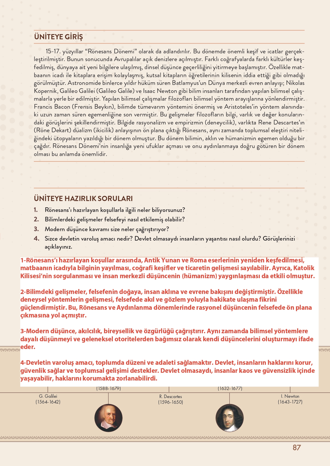 11. Sınıf Meb Yayınları Felsefe Ders Kitabı Sayfa 87 Cevapları