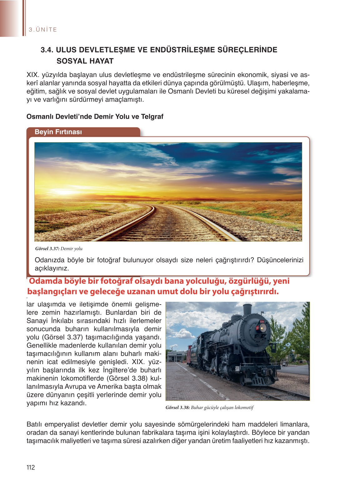 11. Sınıf Meb Yayınları Tarih Ders Kitabı Sayfa 112 Cevapları