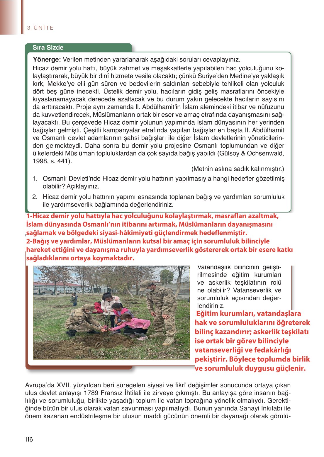 11. Sınıf Meb Yayınları Tarih Ders Kitabı Sayfa 116 Cevapları 11. Sınıf Meb Yayınları Tarih Ders Kitabı Sayfa 116 Cevapları