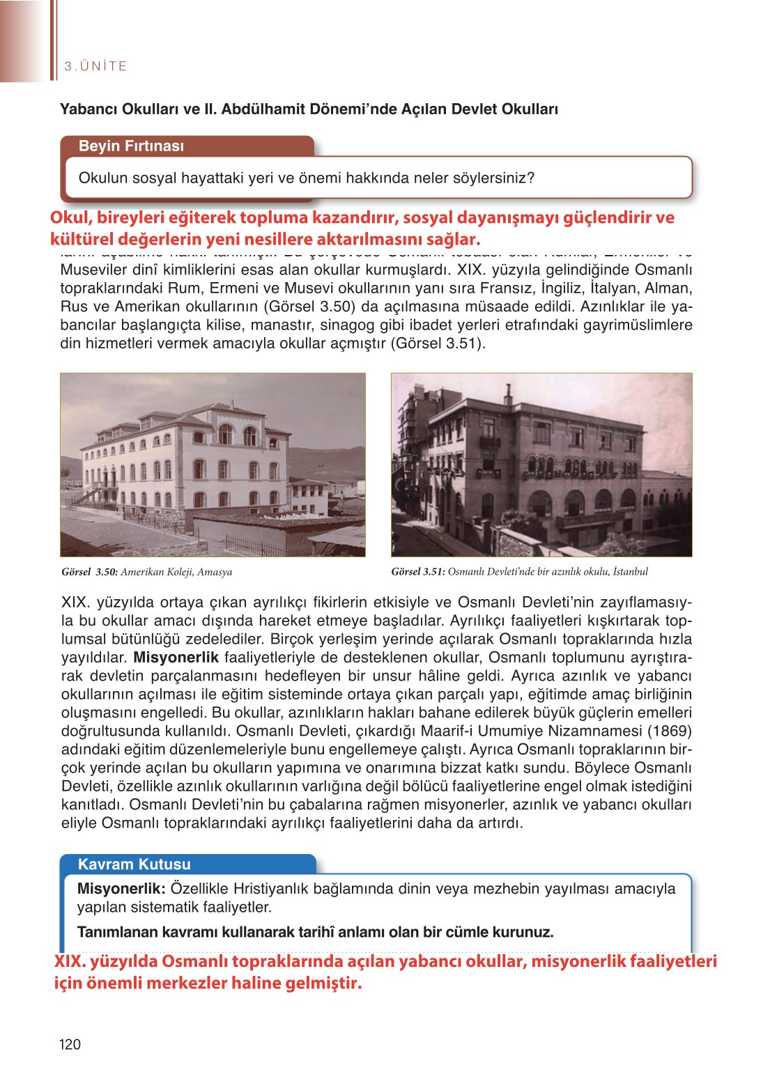 11. Sınıf Meb Yayınları Tarih Ders Kitabı Sayfa 120 Cevapları 11. Sınıf Meb Yayınları Tarih Ders Kitabı Sayfa 120 Cevapları