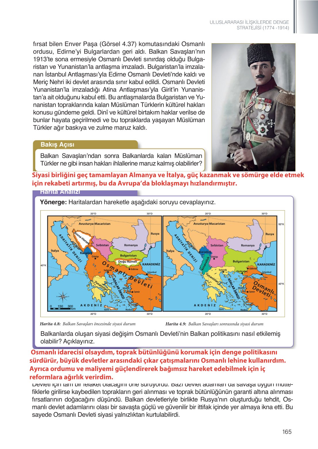 11. Sınıf Meb Yayınları Tarih Ders Kitabı Sayfa 165 Cevapları