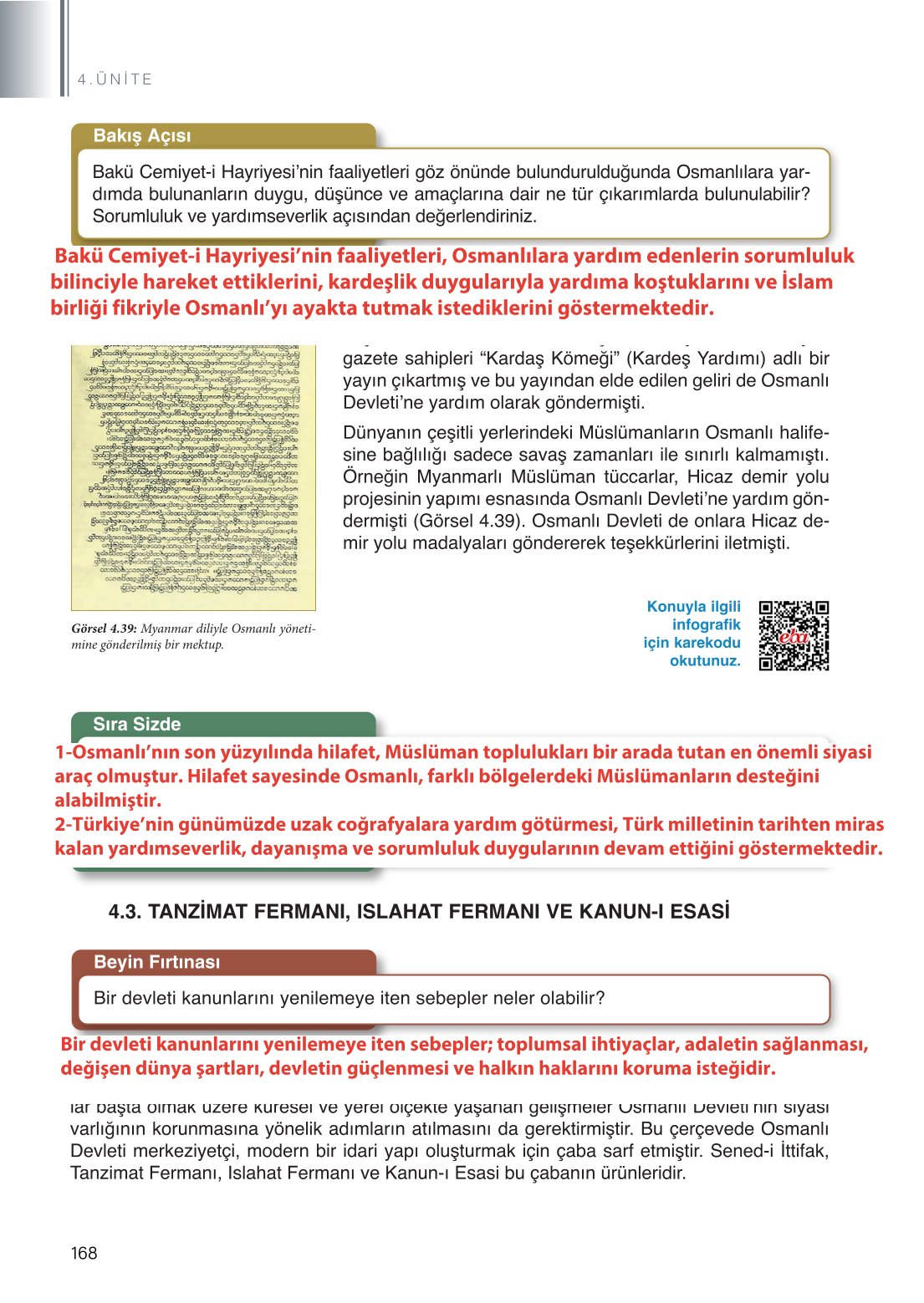 11. Sınıf Meb Yayınları Tarih Ders Kitabı Sayfa 168 Cevapları 11. Sınıf Meb Yayınları Tarih Ders Kitabı Sayfa 168 Cevapları