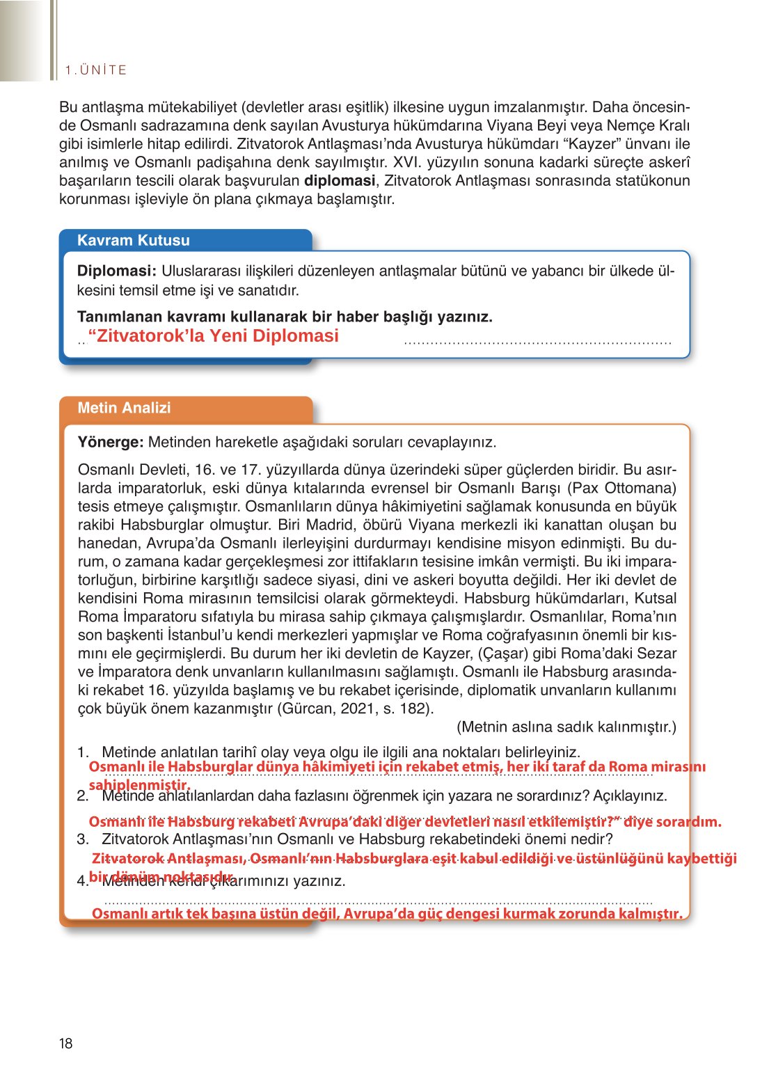 11. Sınıf Meb Yayınları Tarih Ders Kitabı Sayfa 18 Cevapları 11. Sınıf Meb Yayınları Tarih Ders Kitabı Sayfa 18 Cevapları