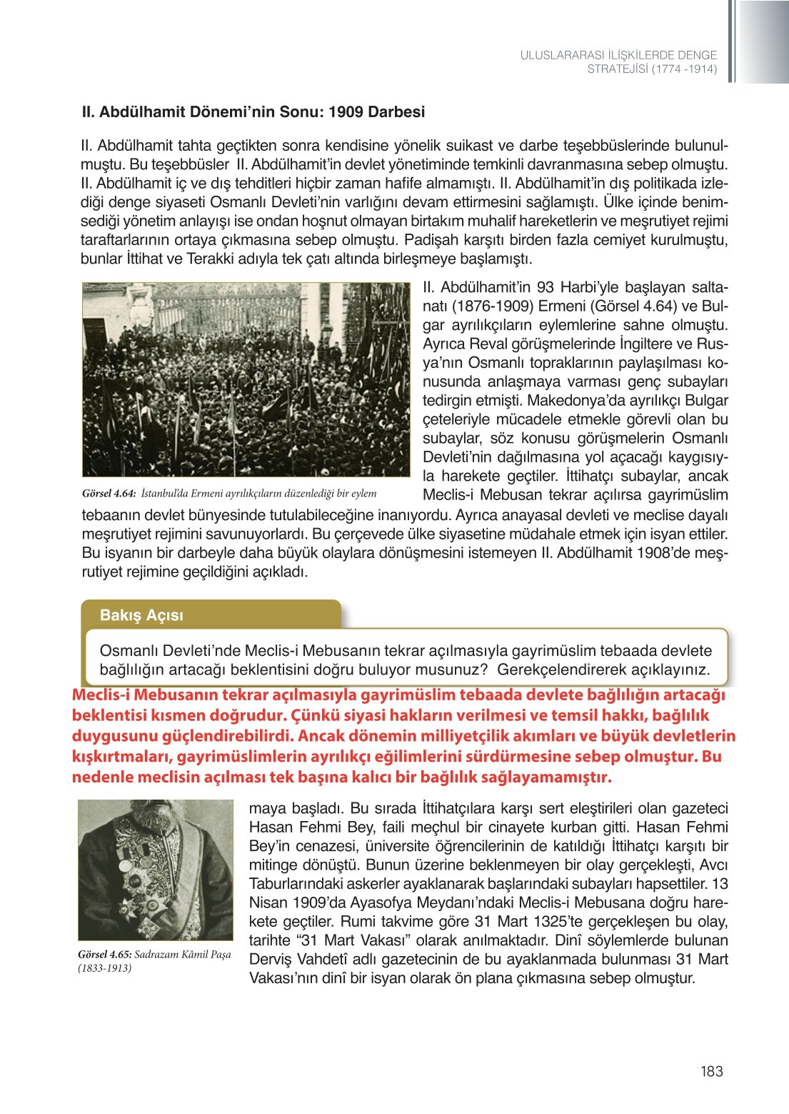 11. Sınıf Meb Yayınları Tarih Ders Kitabı Sayfa 183 Cevapları 11. Sınıf Meb Yayınları Tarih Ders Kitabı Sayfa 183 Cevapları
