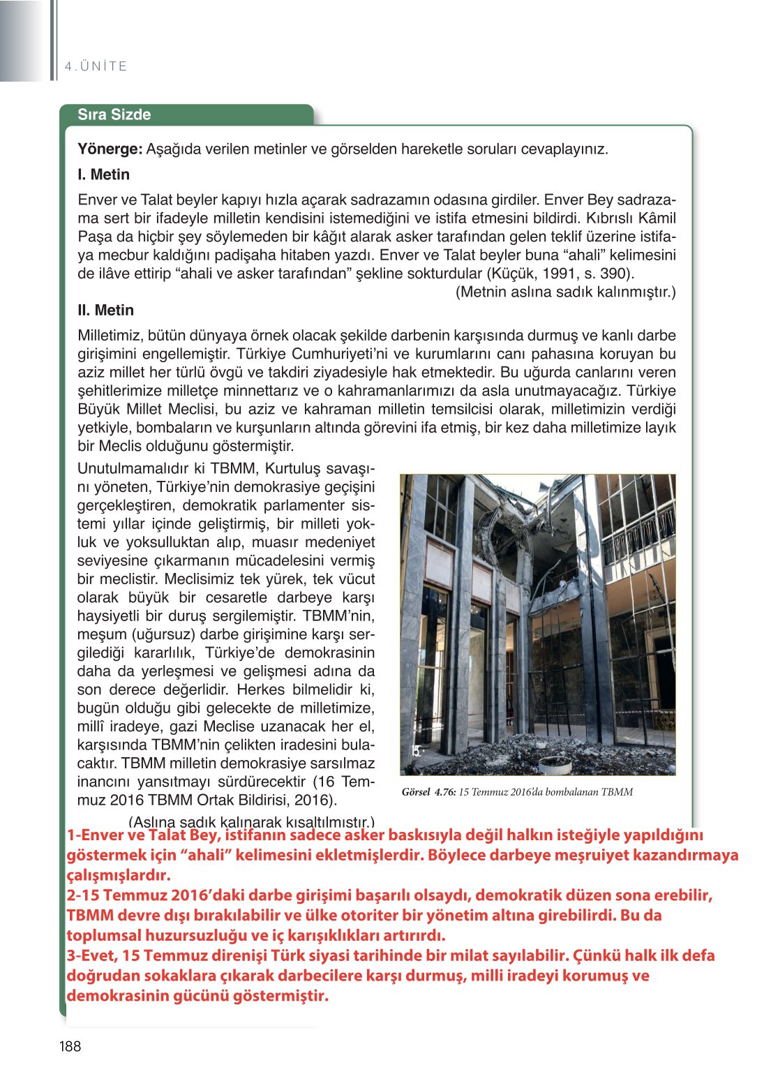 11. Sınıf Meb Yayınları Tarih Ders Kitabı Sayfa 188 Cevapları 11. Sınıf Meb Yayınları Tarih Ders Kitabı Sayfa 188 Cevapları