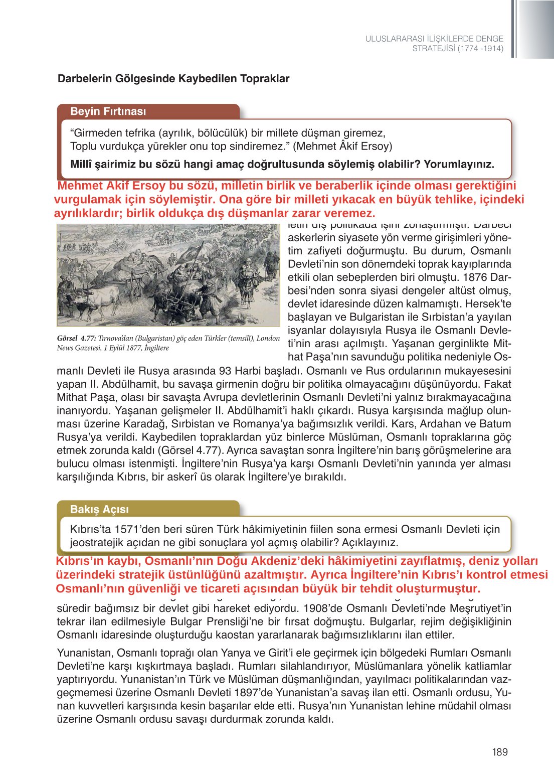 11. Sınıf Meb Yayınları Tarih Ders Kitabı Sayfa 189 Cevapları