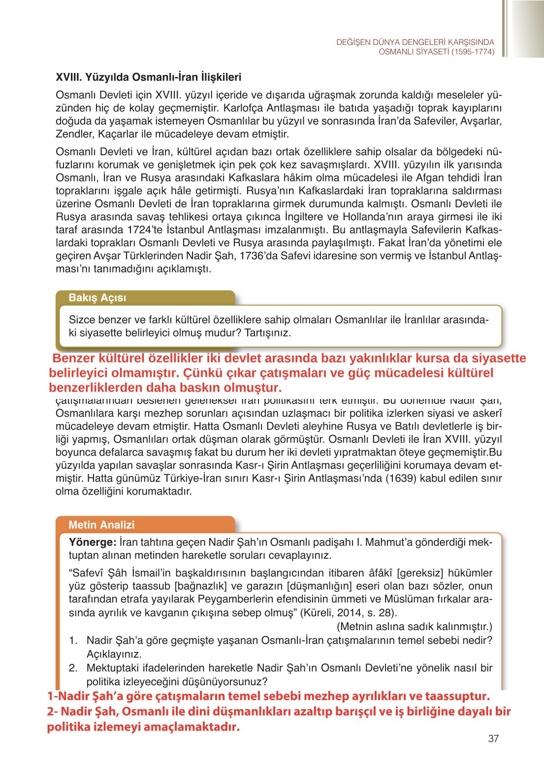 11. Sınıf Meb Yayınları Tarih Ders Kitabı Sayfa 37 Cevapları 11. Sınıf Meb Yayınları Tarih Ders Kitabı Sayfa 37 Cevapları