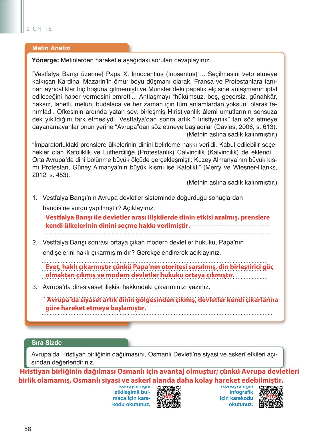 11. Sınıf Meb Yayınları Tarih Ders Kitabı Sayfa 58 Cevapları 11. Sınıf Meb Yayınları Tarih Ders Kitabı Sayfa 58 Cevapları