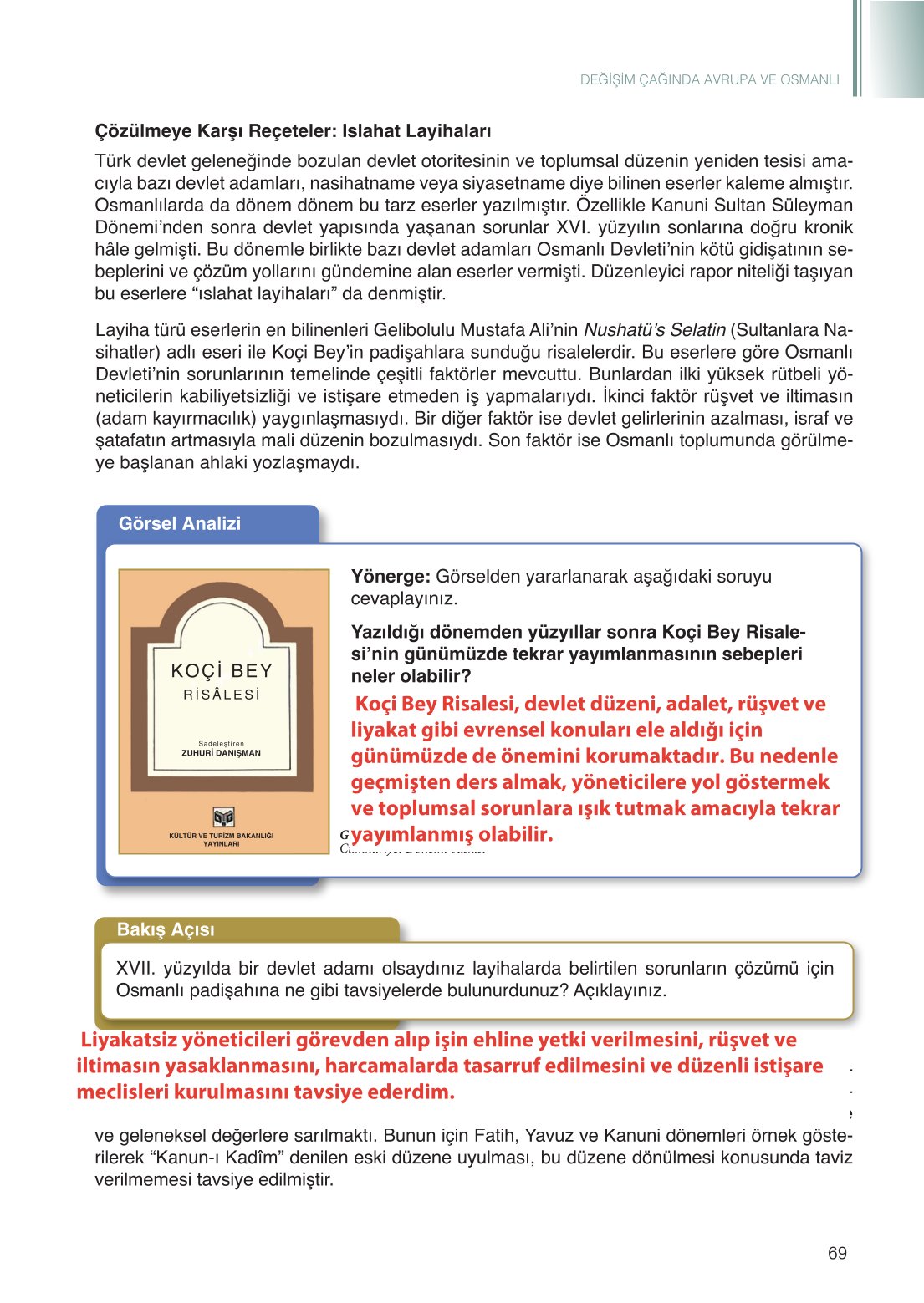 11. Sınıf Meb Yayınları Tarih Ders Kitabı Sayfa 69 Cevapları 11. Sınıf Meb Yayınları Tarih Ders Kitabı Sayfa 69 Cevapları
