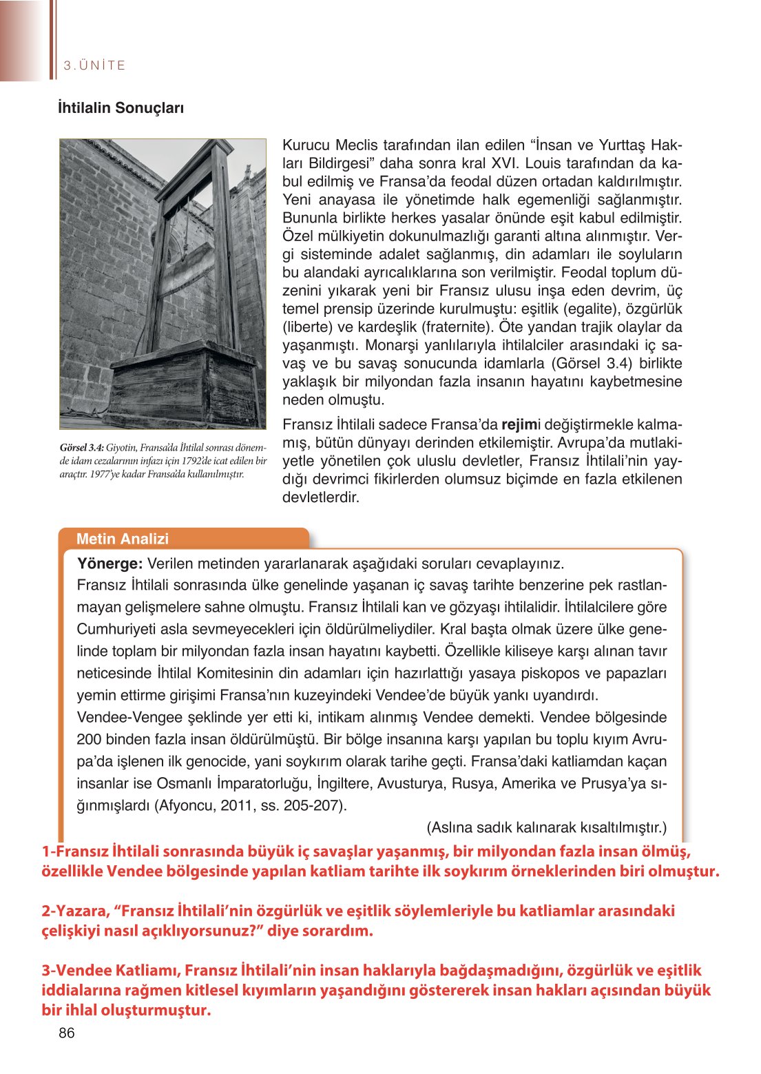 11. Sınıf Meb Yayınları Tarih Ders Kitabı Sayfa 86 Cevapları