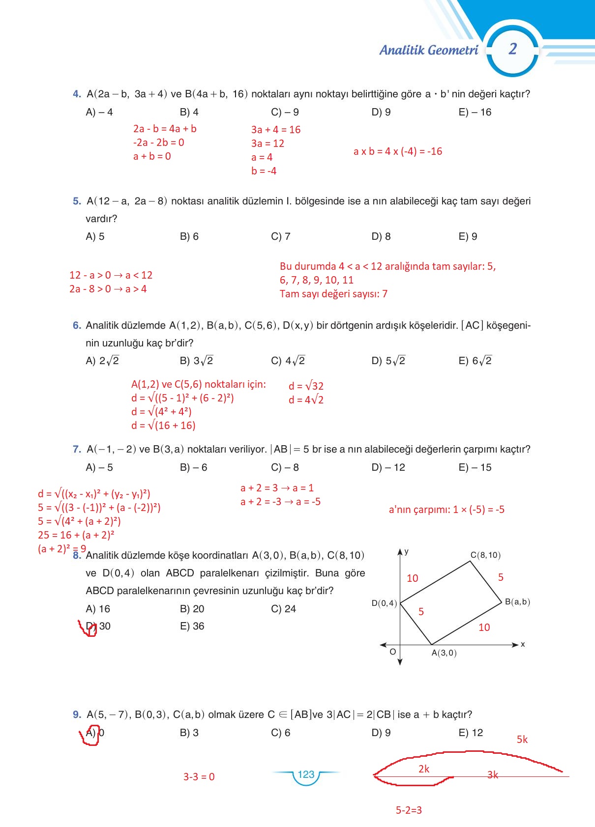 11. Sınıf Sdr Dikey Yayıncılık Matematik Ders Kitabı Sayfa 124 Cevapları