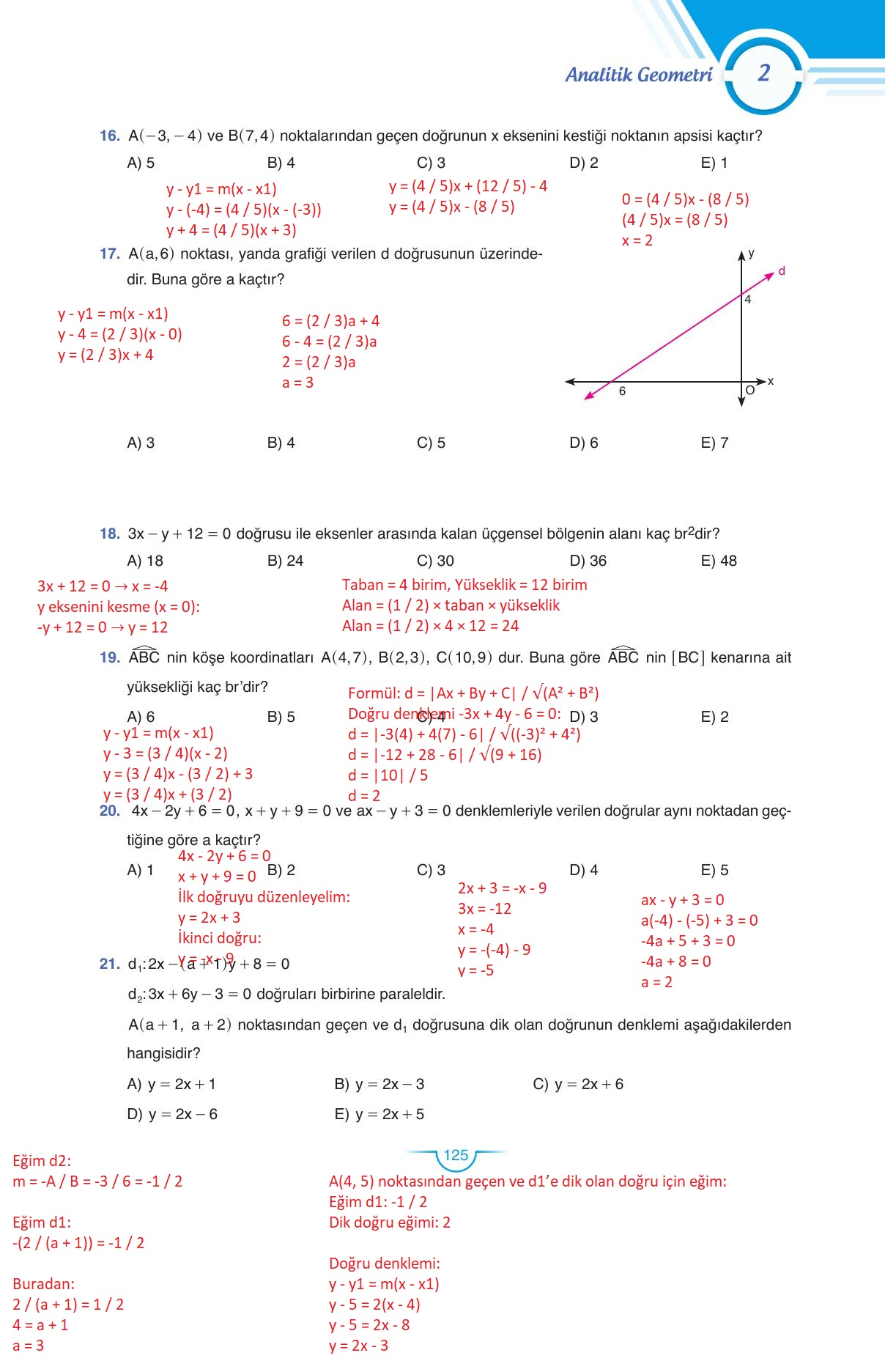 11. Sınıf Sdr Dikey Yayıncılık Matematik Ders Kitabı Sayfa 126 Cevapları