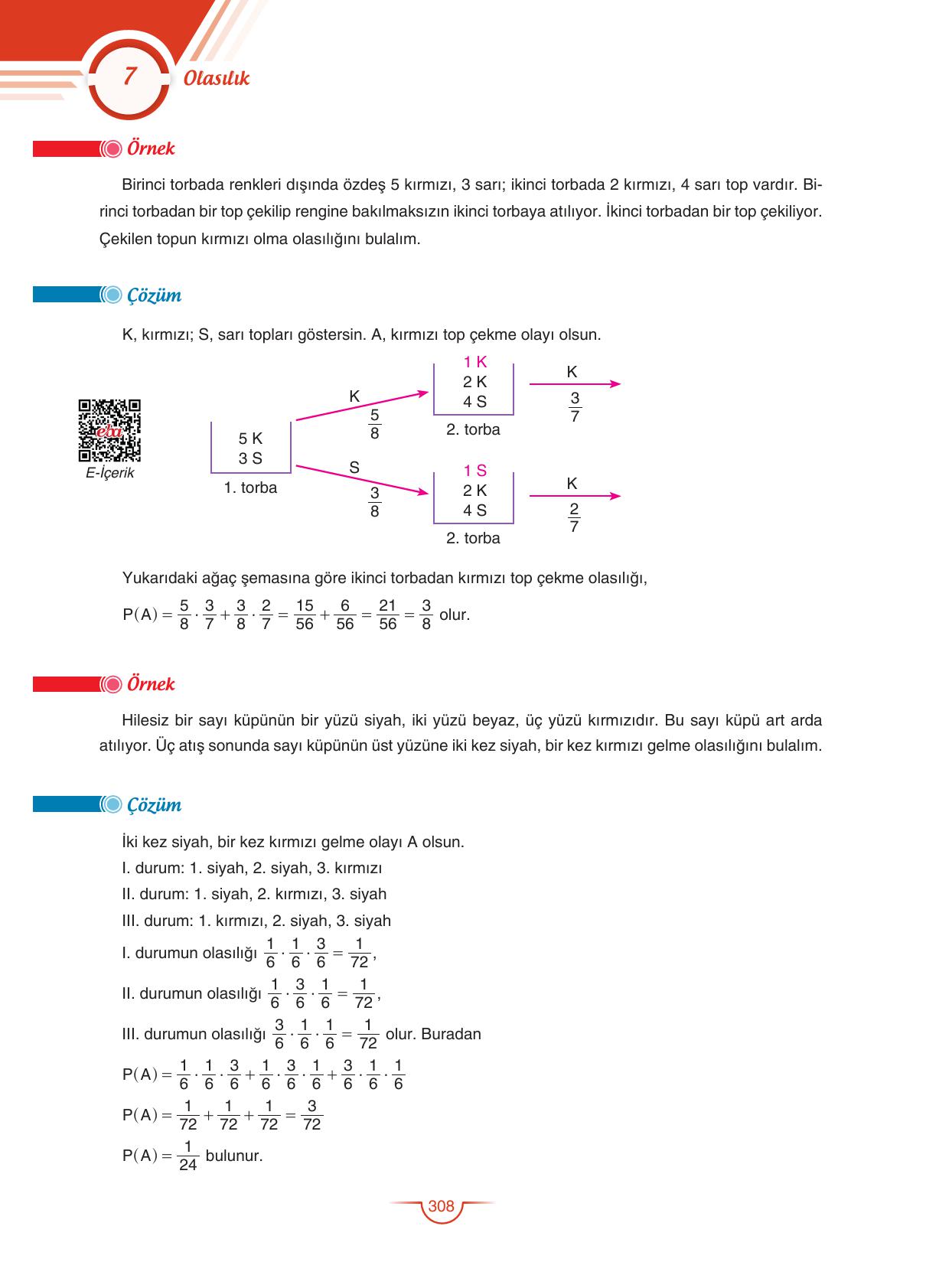 11. Sınıf Sdr Dikey Yayıncılık Matematik Ders Kitabı Sayfa 309 Cevapları