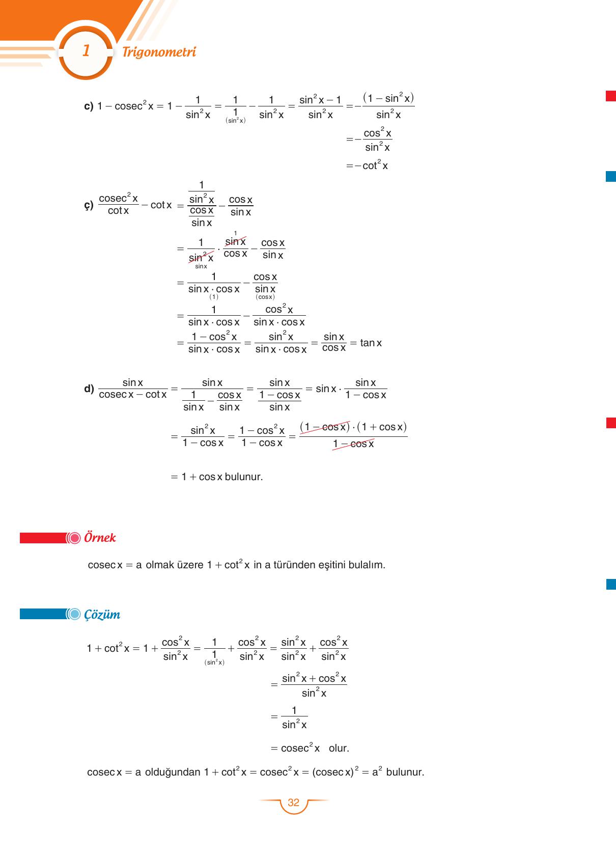 11. Sınıf Sdr Dikey Yayıncılık Matematik Ders Kitabı Sayfa 33 Cevapları