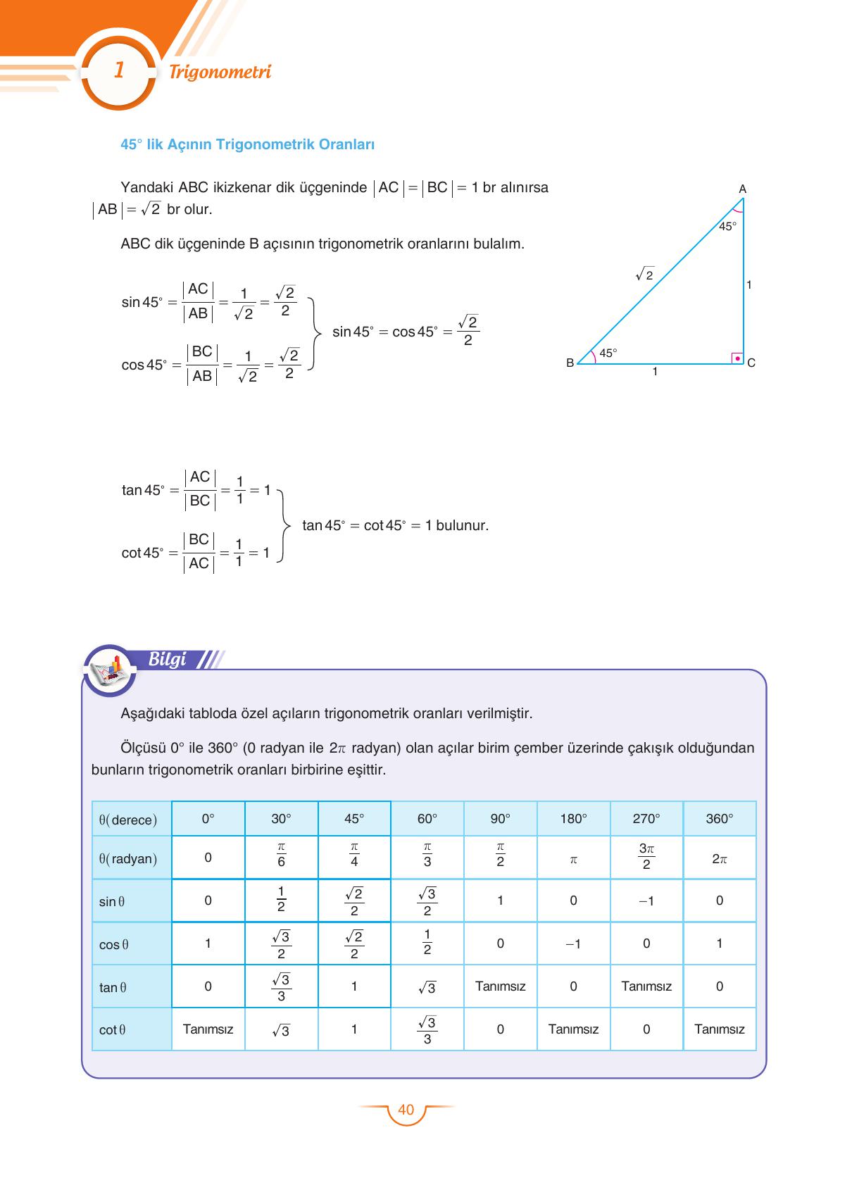 11. Sınıf Sdr Dikey Yayıncılık Matematik Ders Kitabı Sayfa 41 Cevapları