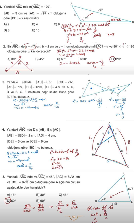 11. Sınıf Sdr Dikey Yayıncılık Matematik Ders Kitabı Sayfa 60 Cevapları