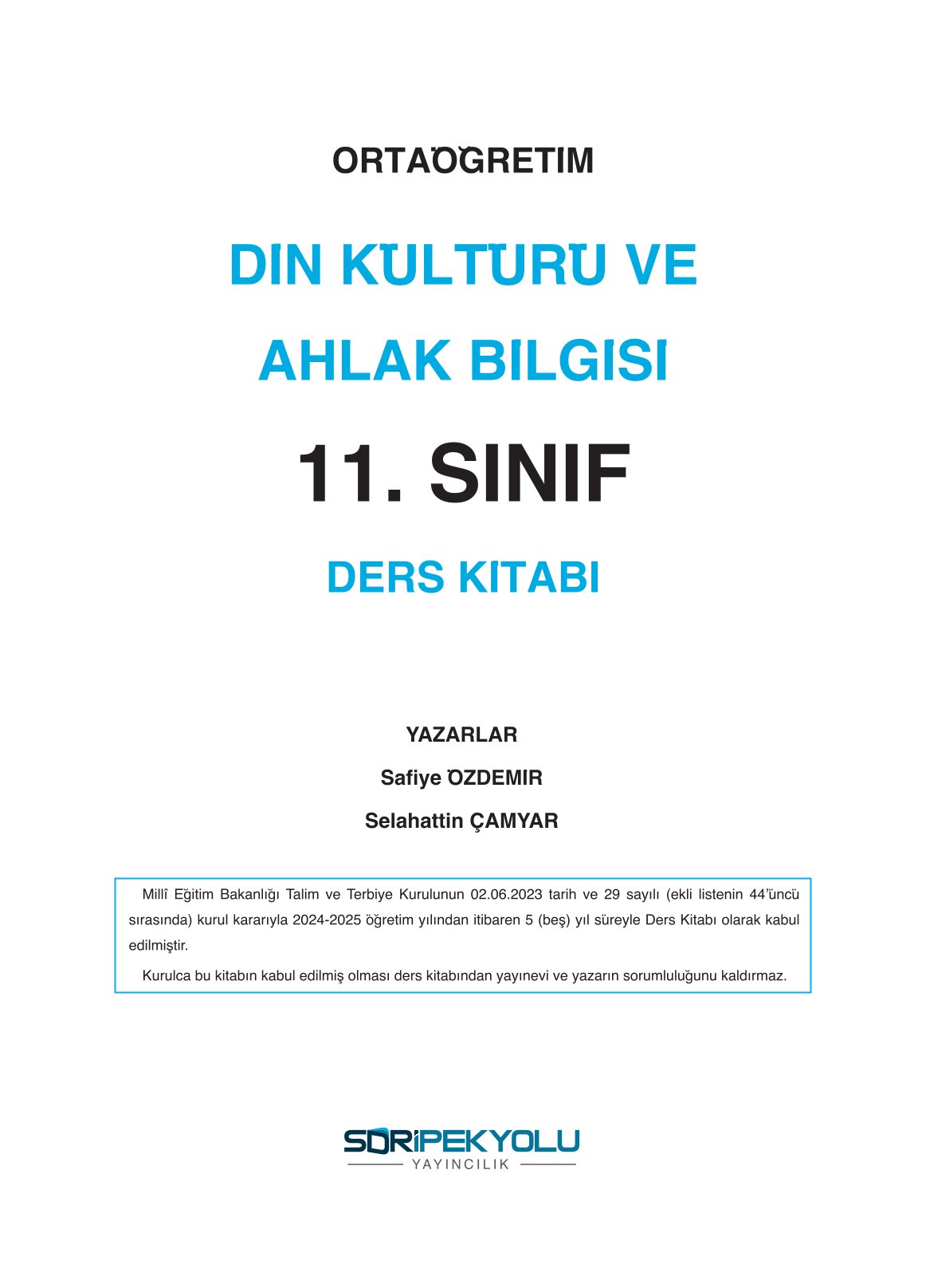 11. Sınıf Sdr İpekyolu Yayıncılık Din Kültürü Ve Ahlak Bilgisi Ders Kitabı Sayfa 1 Cevapları