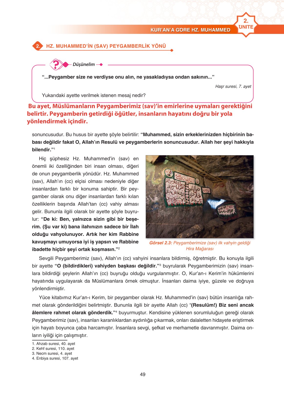 11. Sınıf Sdr İpekyolu Yayıncılık Din Kültürü Ve Ahlak Bilgisi Ders Kitabı Sayfa 49 Cevapları