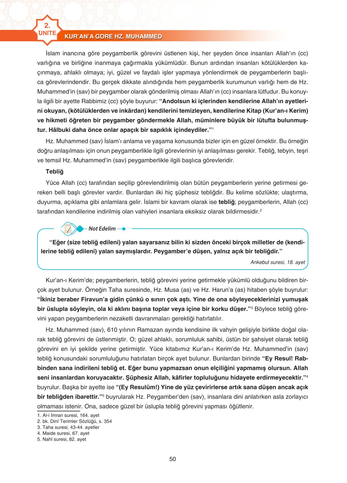 11. Sınıf Sdr İpekyolu Yayıncılık Din Kültürü Ve Ahlak Bilgisi Ders Kitabı Sayfa 50 Cevapları