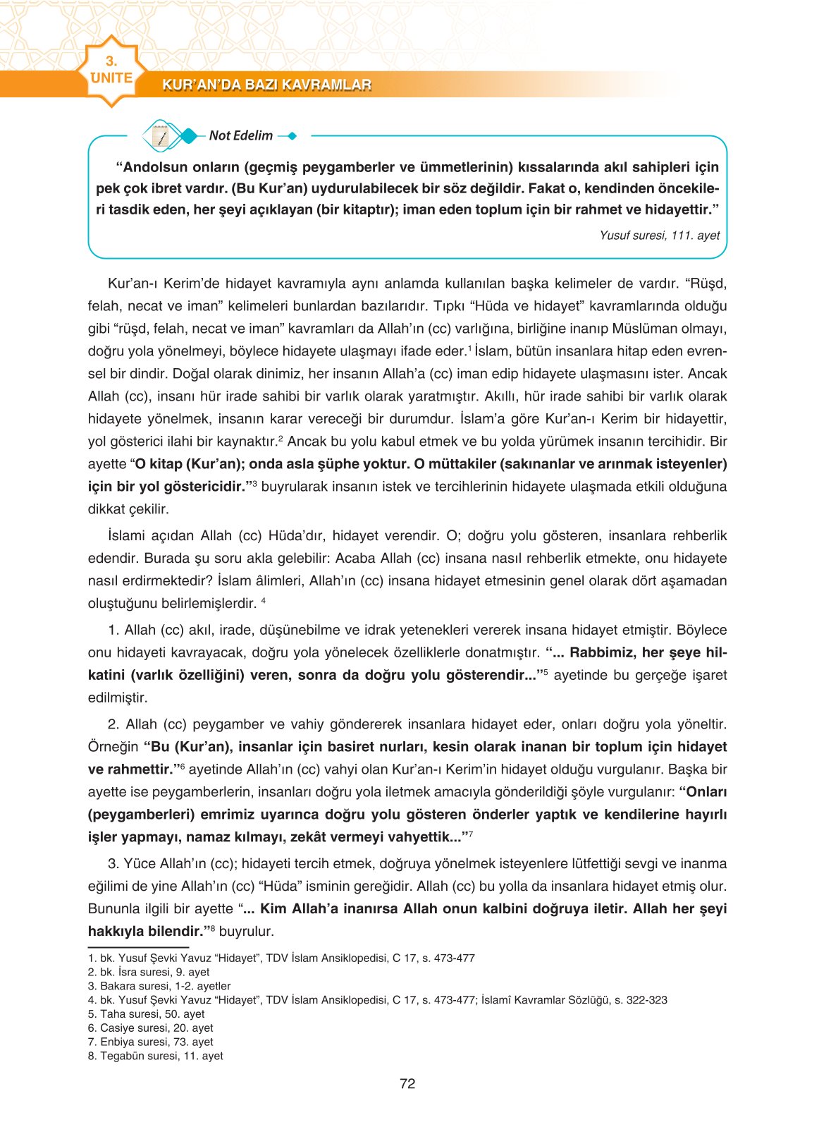 11. Sınıf Sdr İpekyolu Yayıncılık Din Kültürü Ve Ahlak Bilgisi Ders Kitabı Sayfa 72 Cevapları